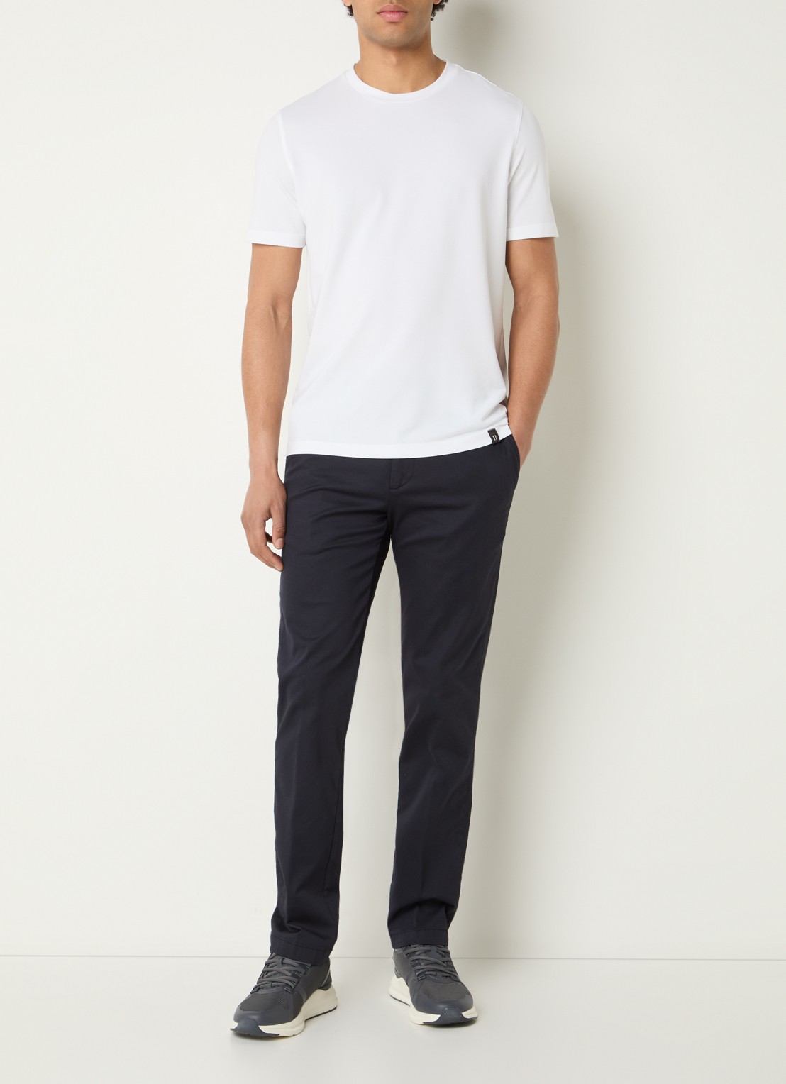 Boggi Milano T-shirt met ronde hals - voorkant 3 wit
