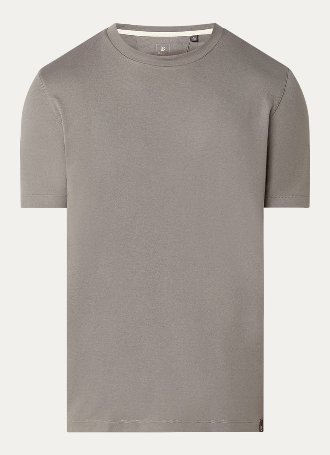 Boggi Milano T-shirt met ronde hals - voorkant olijfgroen