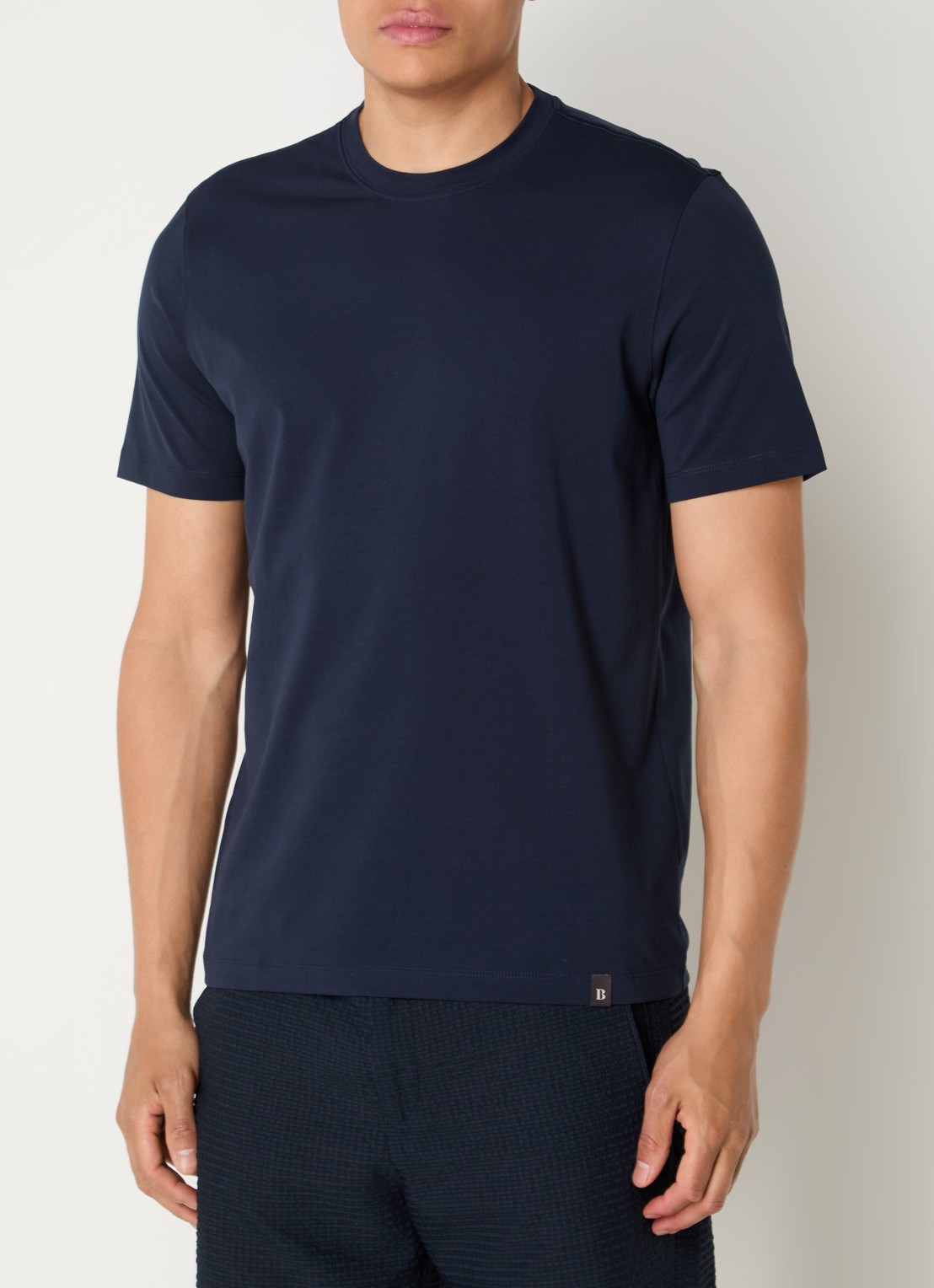 Boggi Milano T-shirt met ronde hals - detail 2 donkerblauw