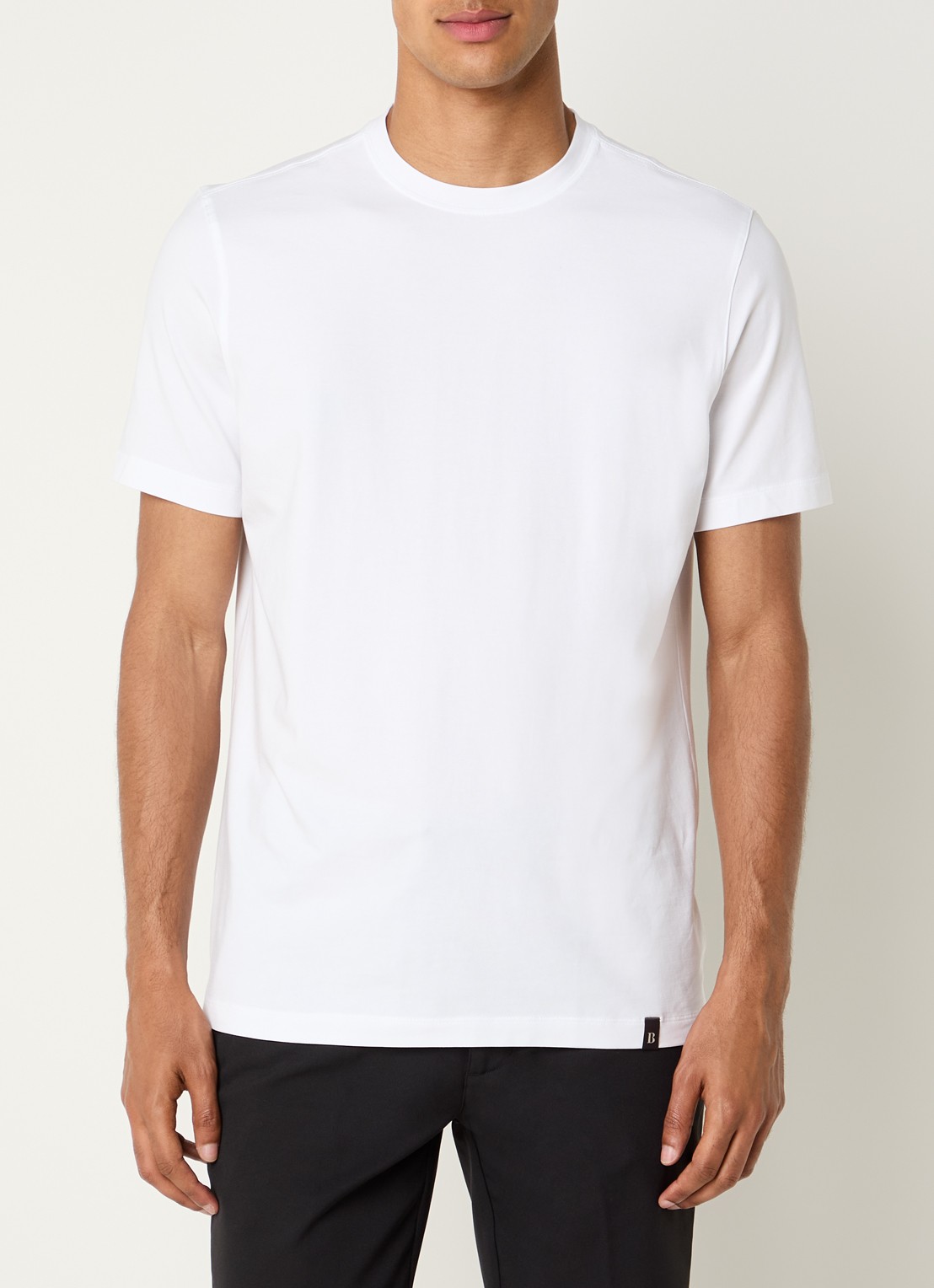 Boggi Milano T-shirt met ronde hals - detail 4 wit