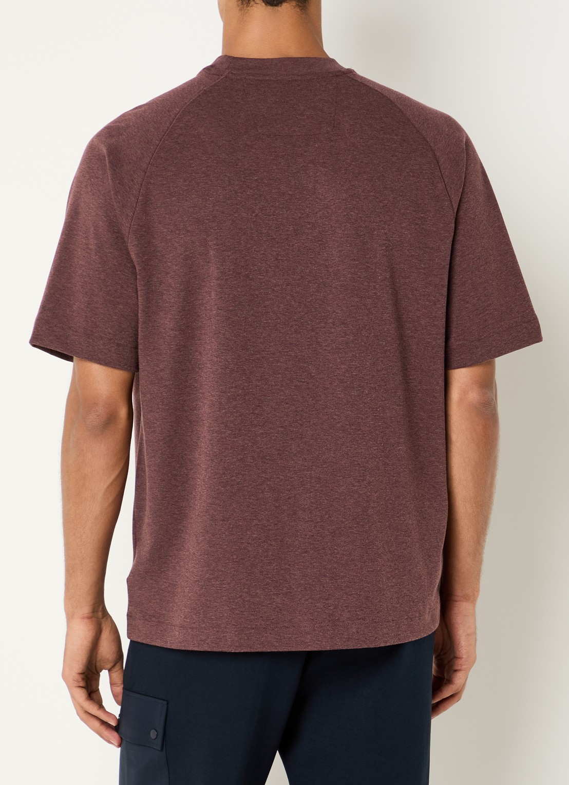 Boggi Milano T-shirt met ronde hals - achterkant 3 bordeauxrood