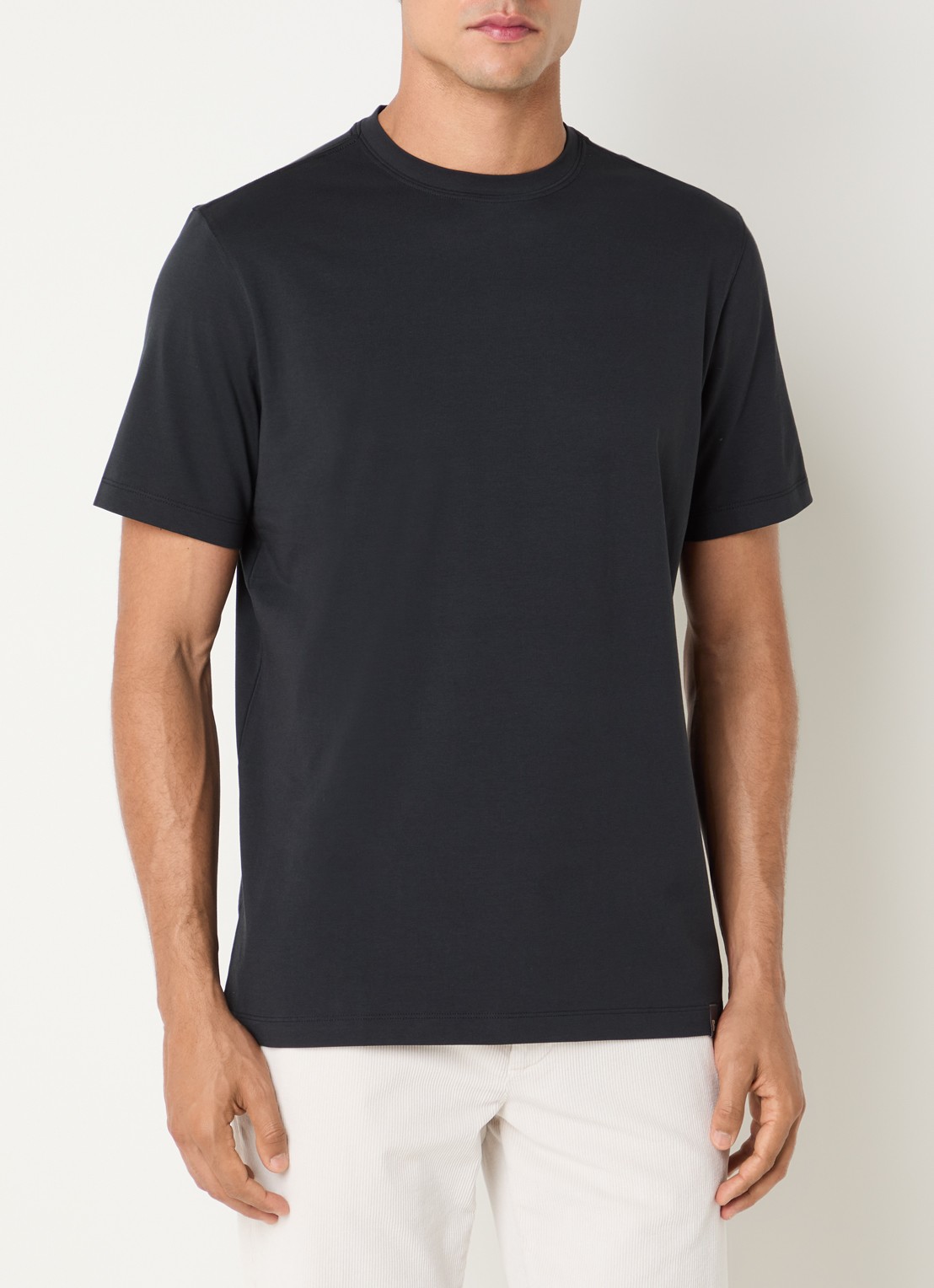Boggi Milano T-Shirt met ronde hals - detail 3 zwart