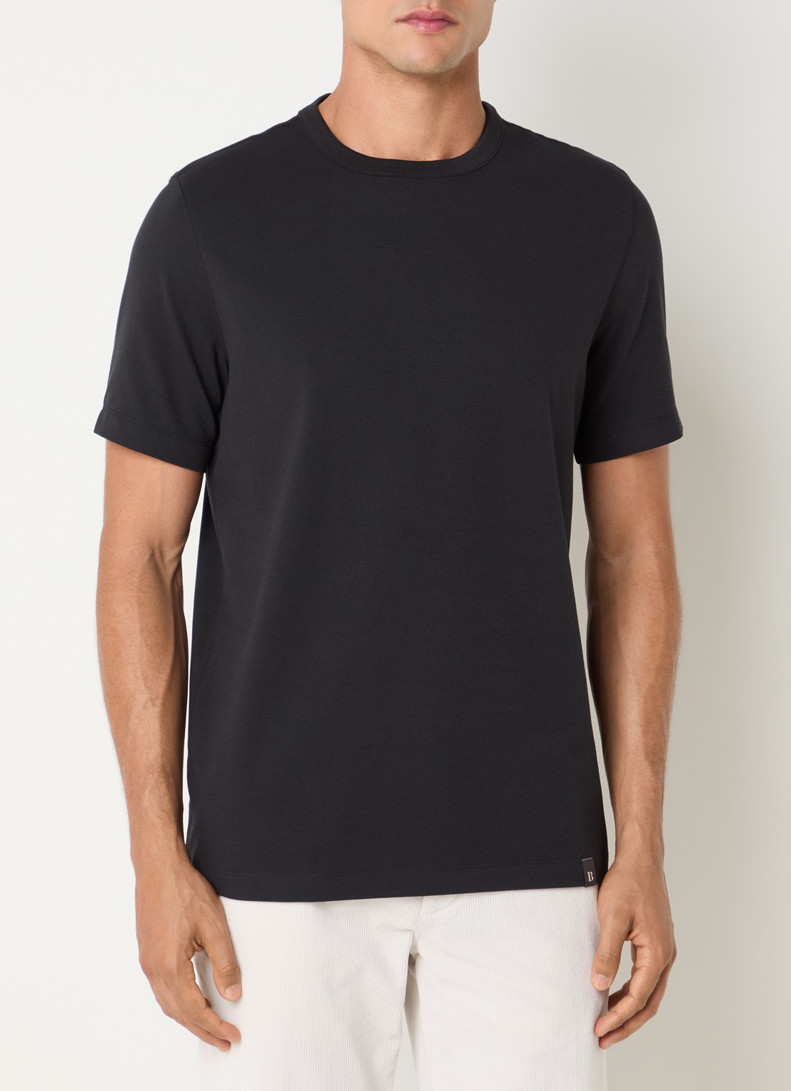 Boggi Milano T-Shirt met ronde hals - detail 4 zwart