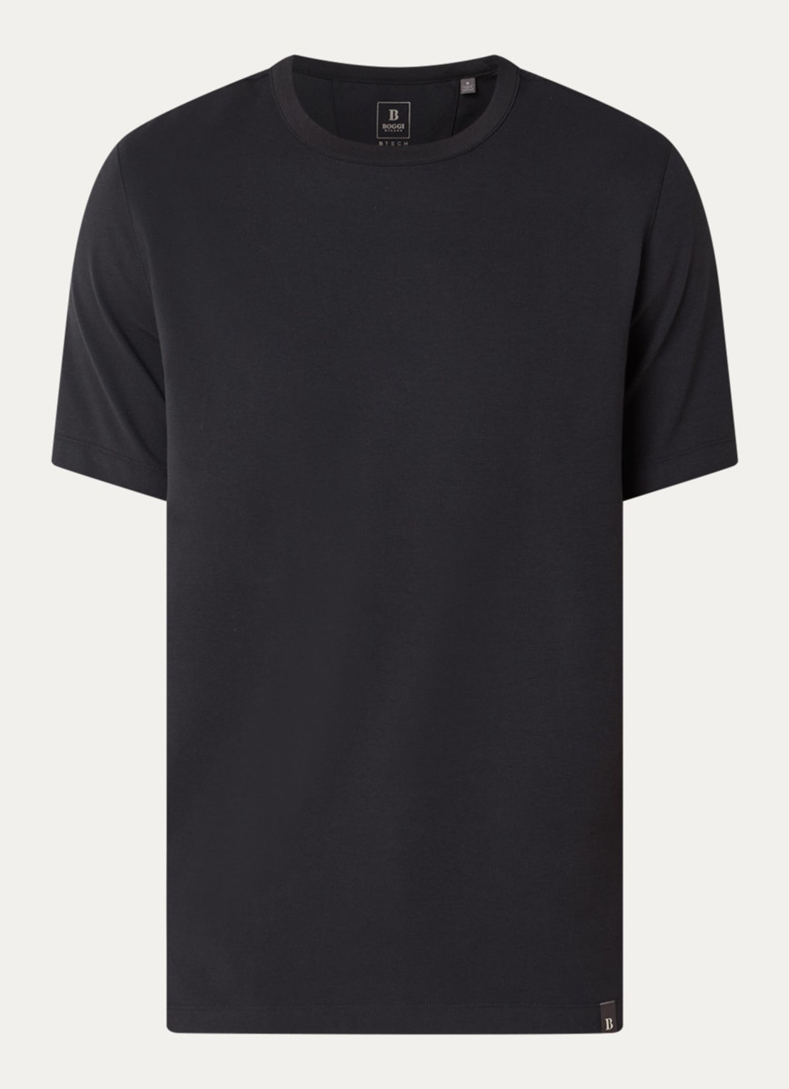Boggi Milano T-Shirt met ronde hals - voorkant zwart