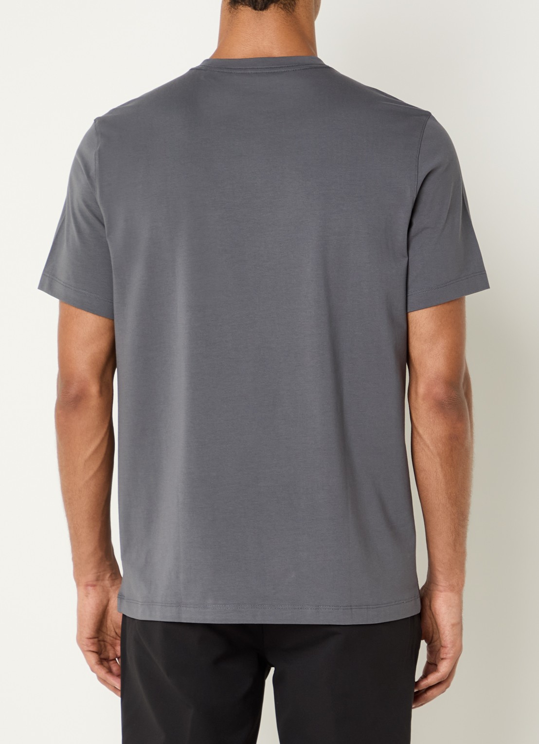 Boggi Milano T-shirt met ronde hals - achterkant 4 donkergrijs
