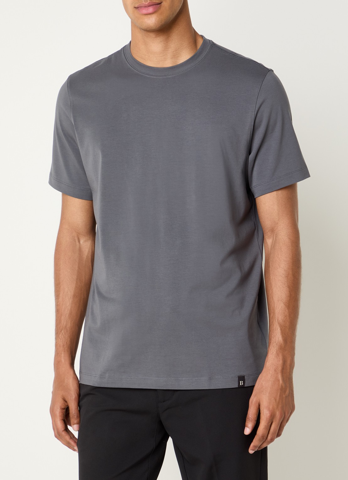 Boggi Milano T-shirt met ronde hals - detail 3 donkergrijs