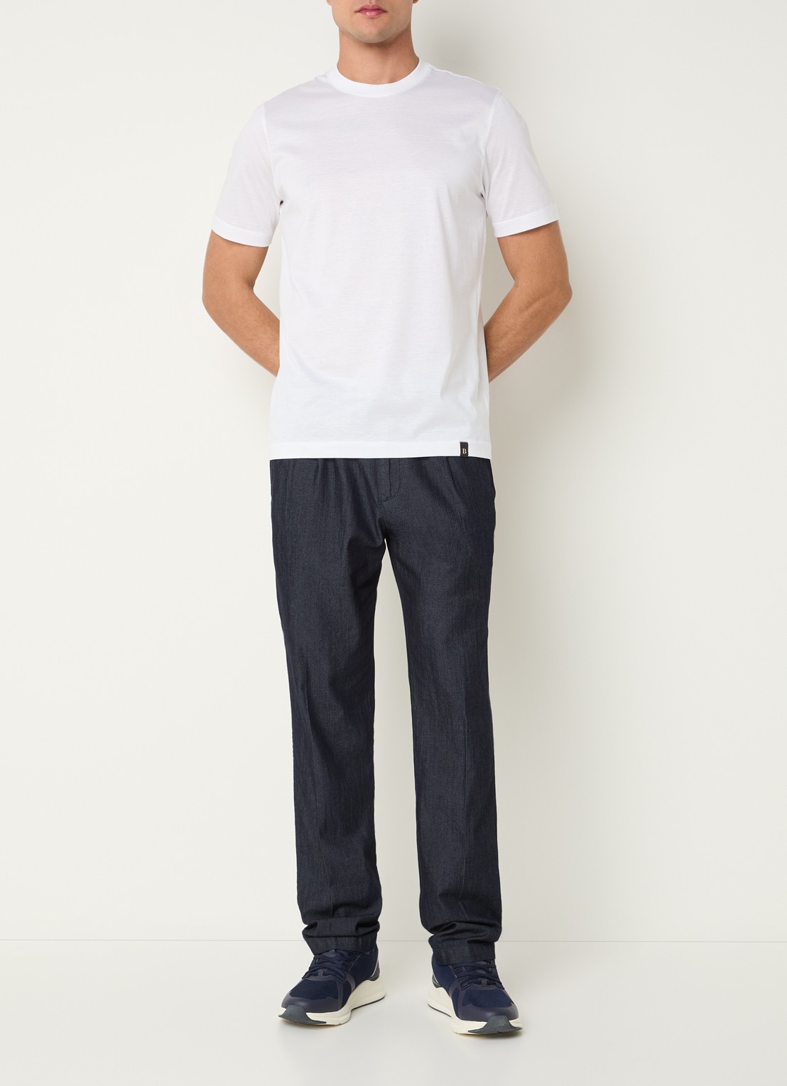 Boggi Milano T-shirt met stretch - voorkant 3 wit