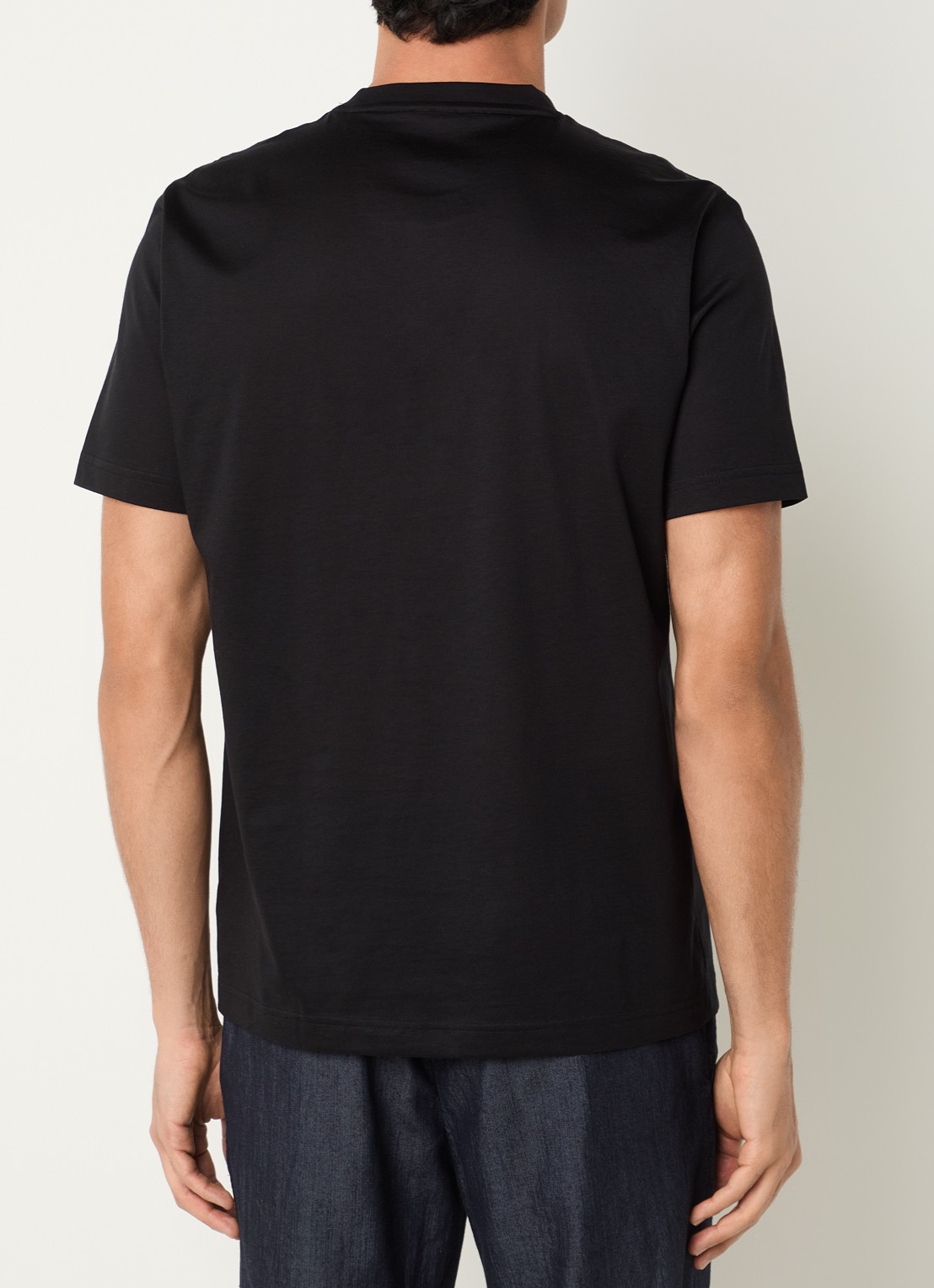 Boggi Milano T-shirt met stretch - achterkant zwart