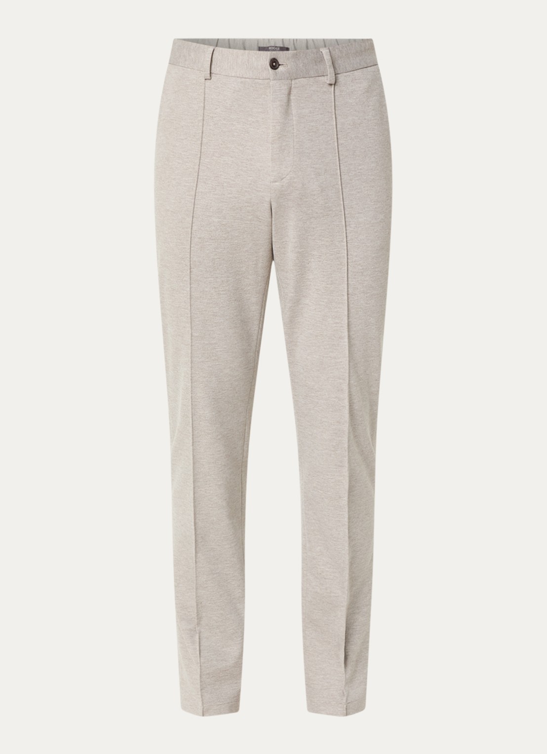 Boggi Milano Tapered fit pantalon met gemêleerd dessin - voorkant 4 zand