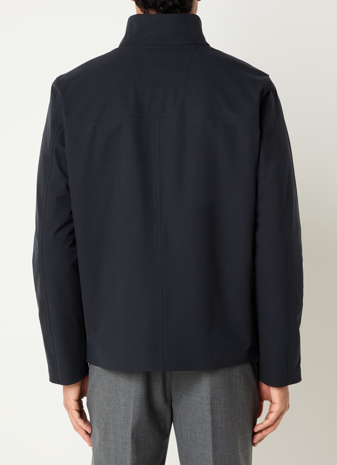 Boggi Milano Windjack met klepzakken - achterkant 3 donkerblauw