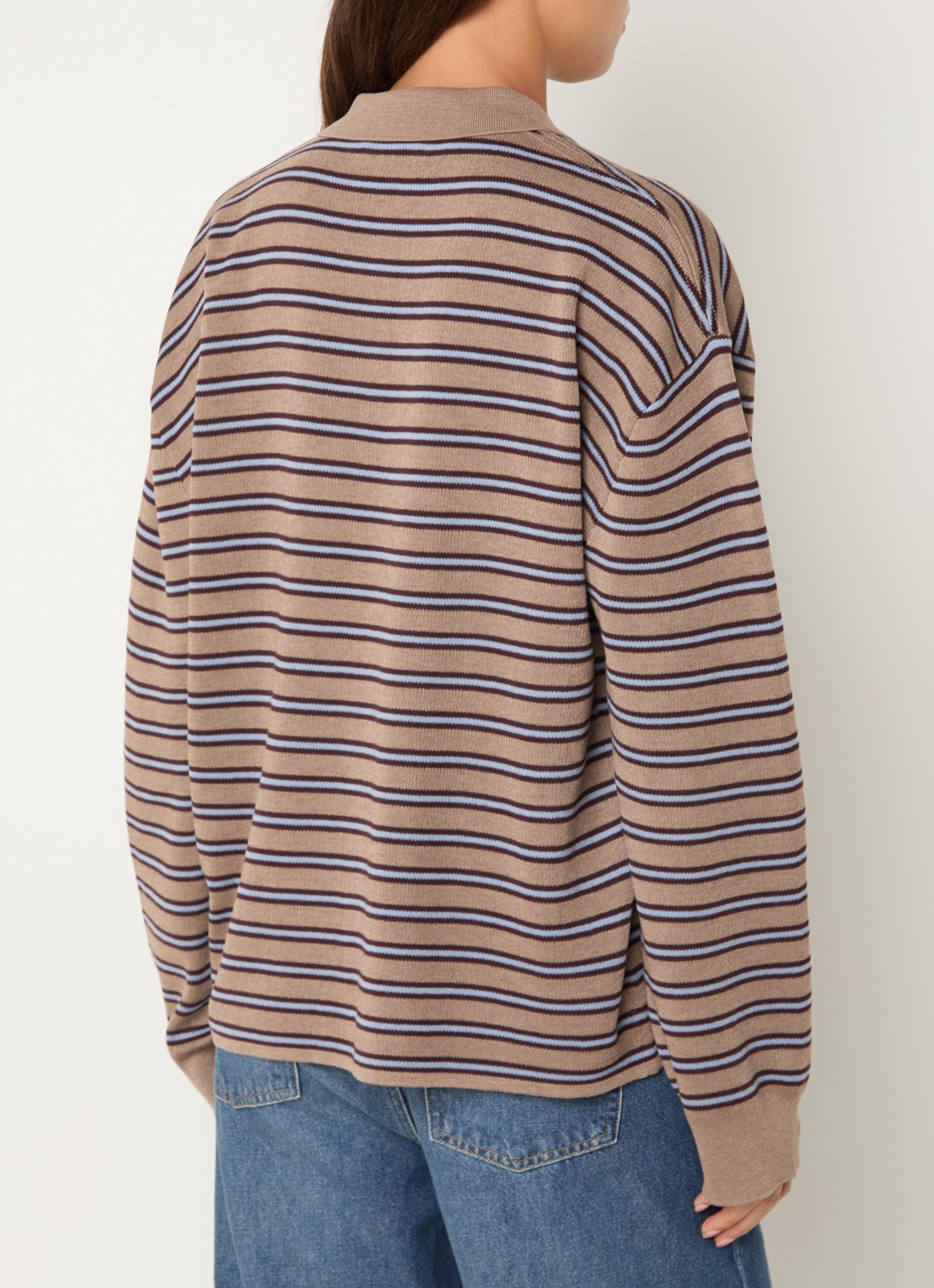 Boii Studios Adanne polo met streepprint - achterkant 4 beige