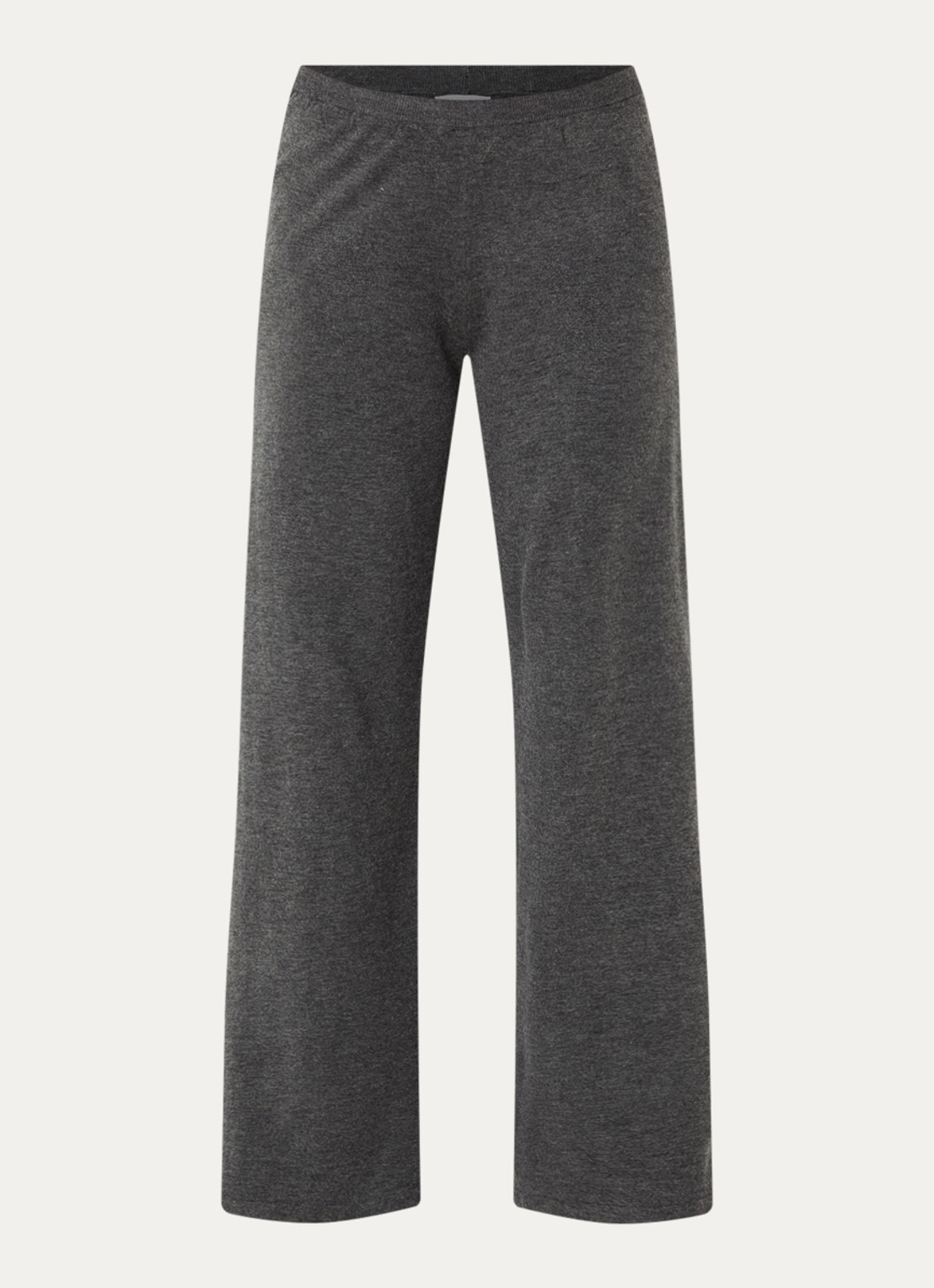 Boii Studios Geifa fijngebreide high waist straight fit broek - voorkant antraciet