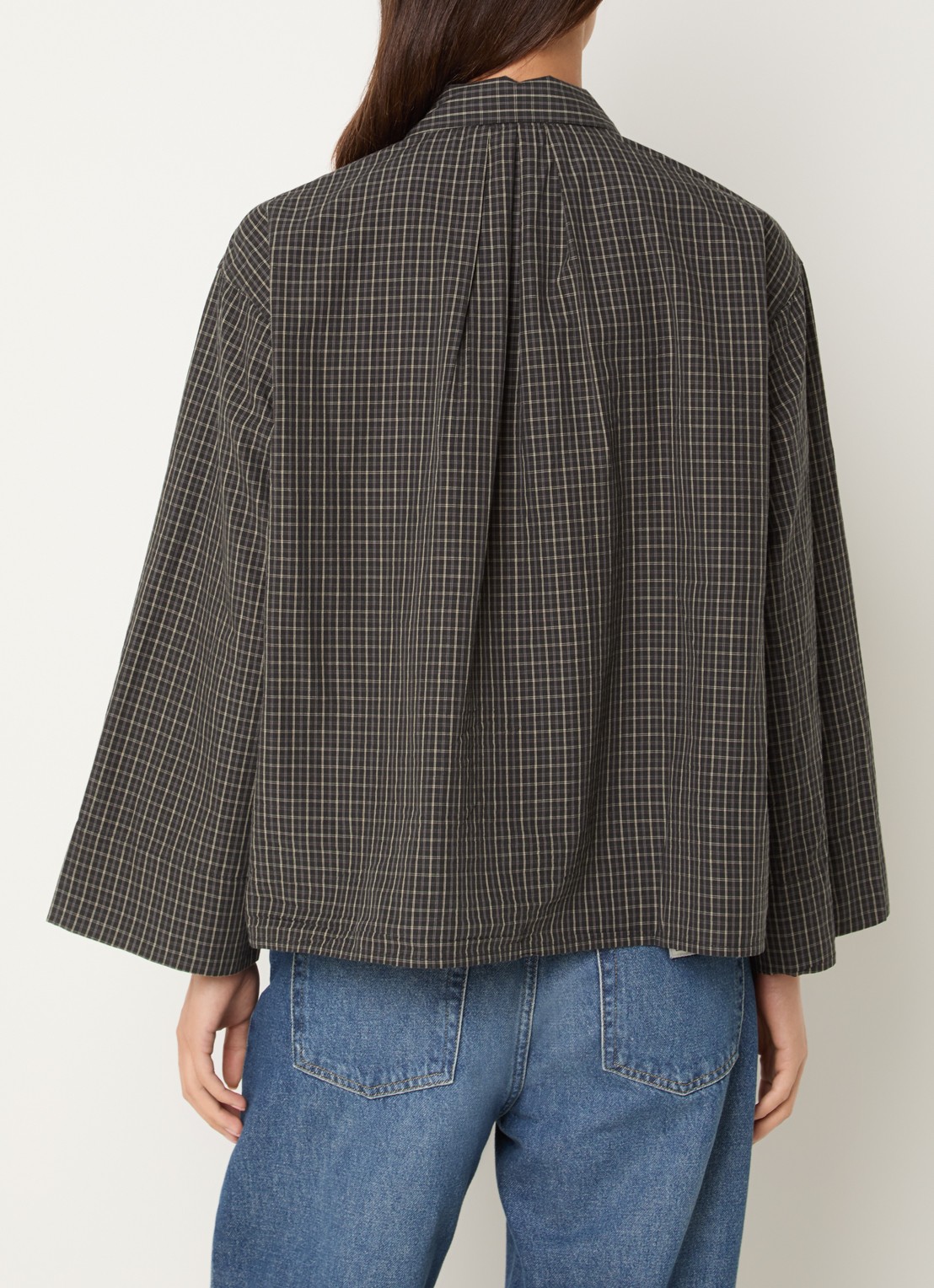 Boii Studios Tinsi blouse met ruitdessin - achterkant 4 groen
