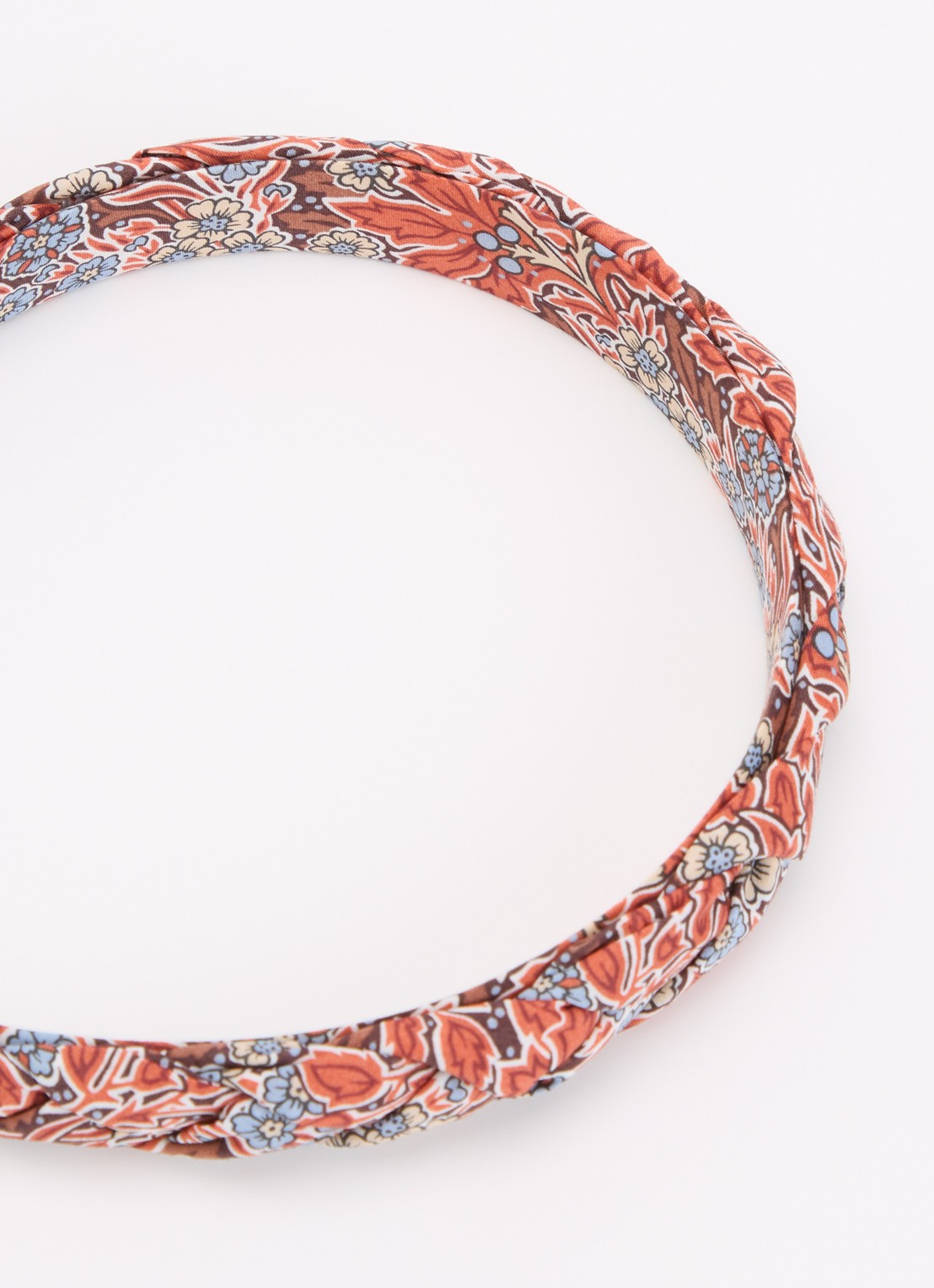 Bon Dep Haarband met bloemenprint - voorkant 2 steenrood