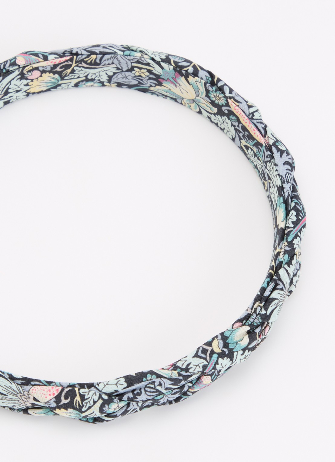 Bon Dep Haarband met bloemenprint - voorkant 2 donkerblauw