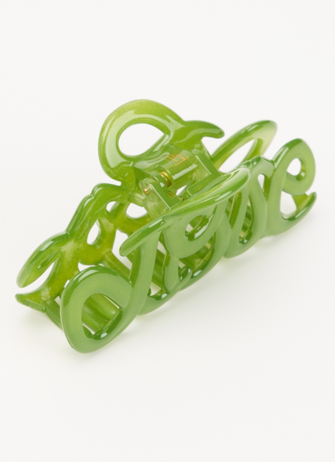Bon Dep Love haarclip 8 cm  - voorkant 2 groen