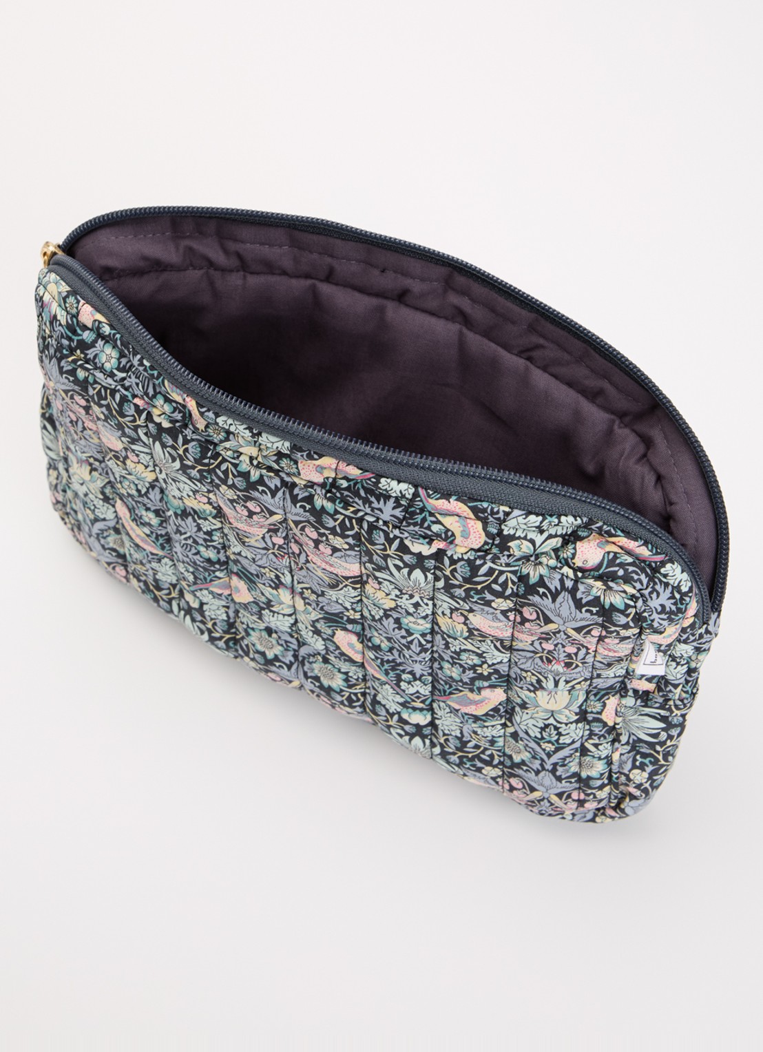 Bon Dep Pouch Small toilettas met bloemenprint set van 2 - voorkant donkerblauw