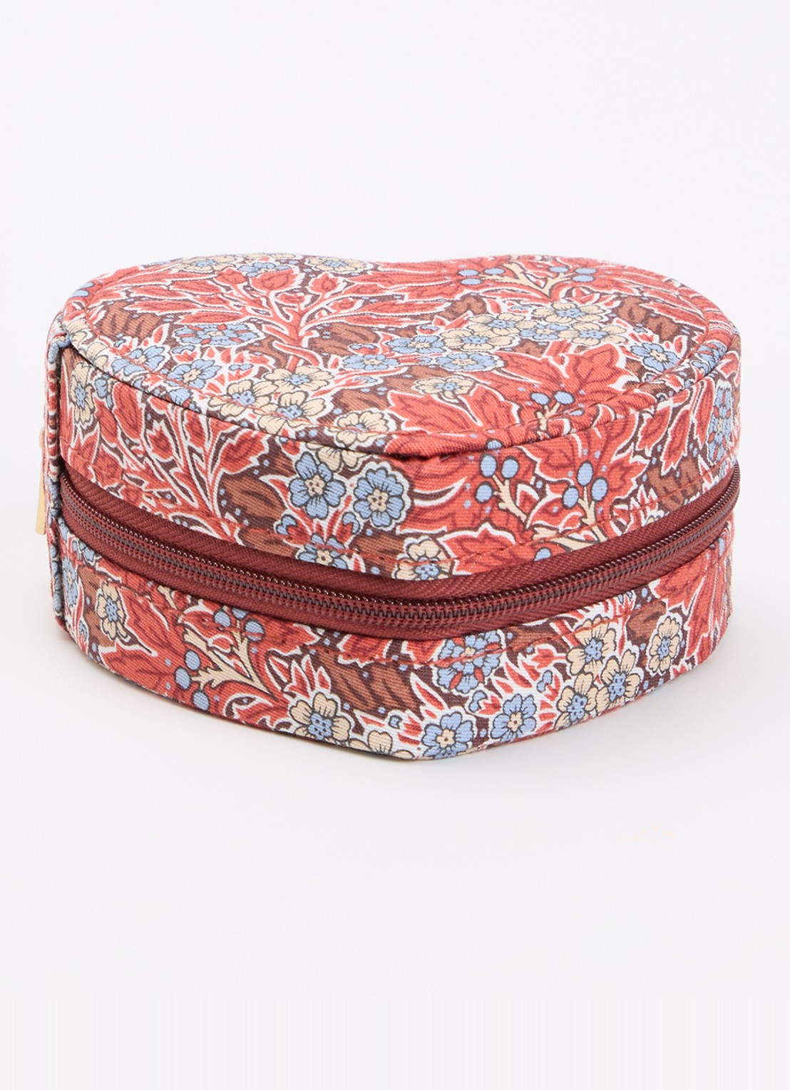 Bon Dep Sieradendoos met bloemenprint en uitneembaar etui - voorkant rood