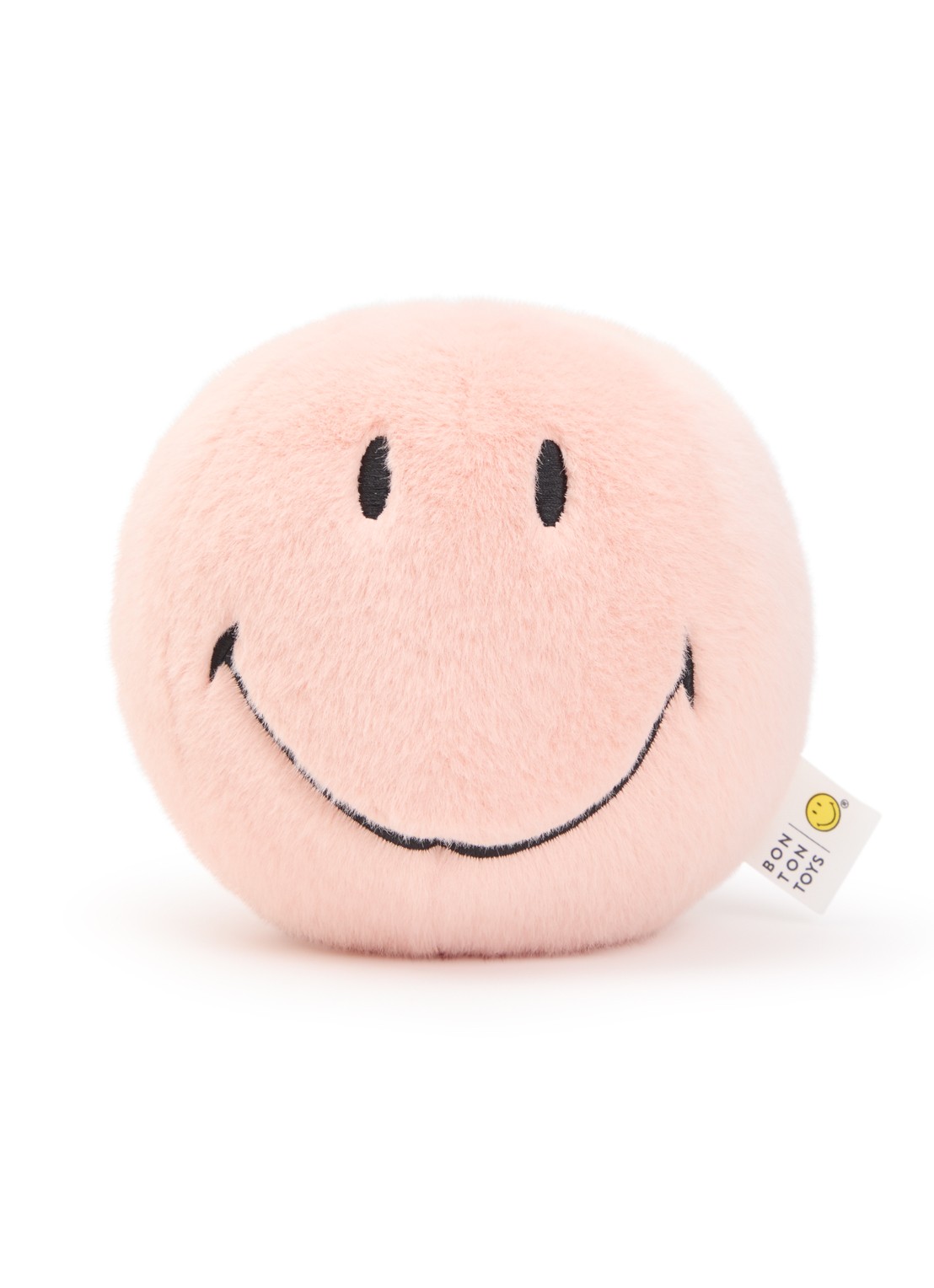 Bon Ton Toys Smiley Fuzzy knuffel 13 cm - voorkant lichtroze