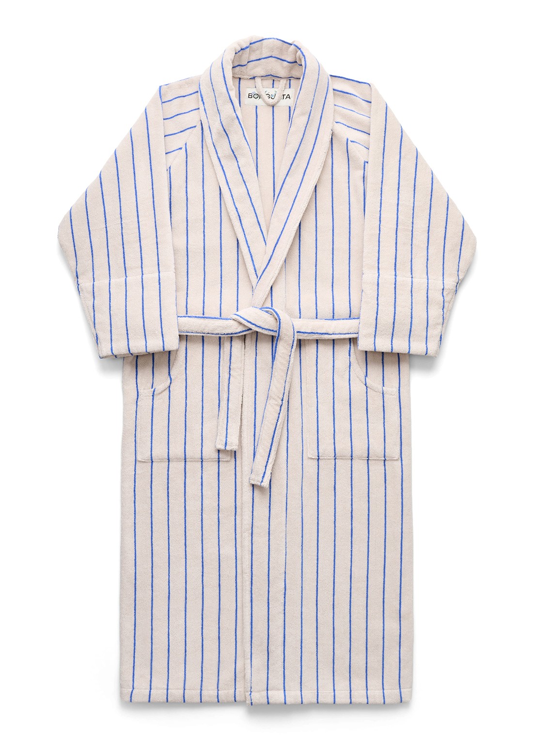 Bongusta Naram badjas met streepprint - voorkant 3 donkerbeige