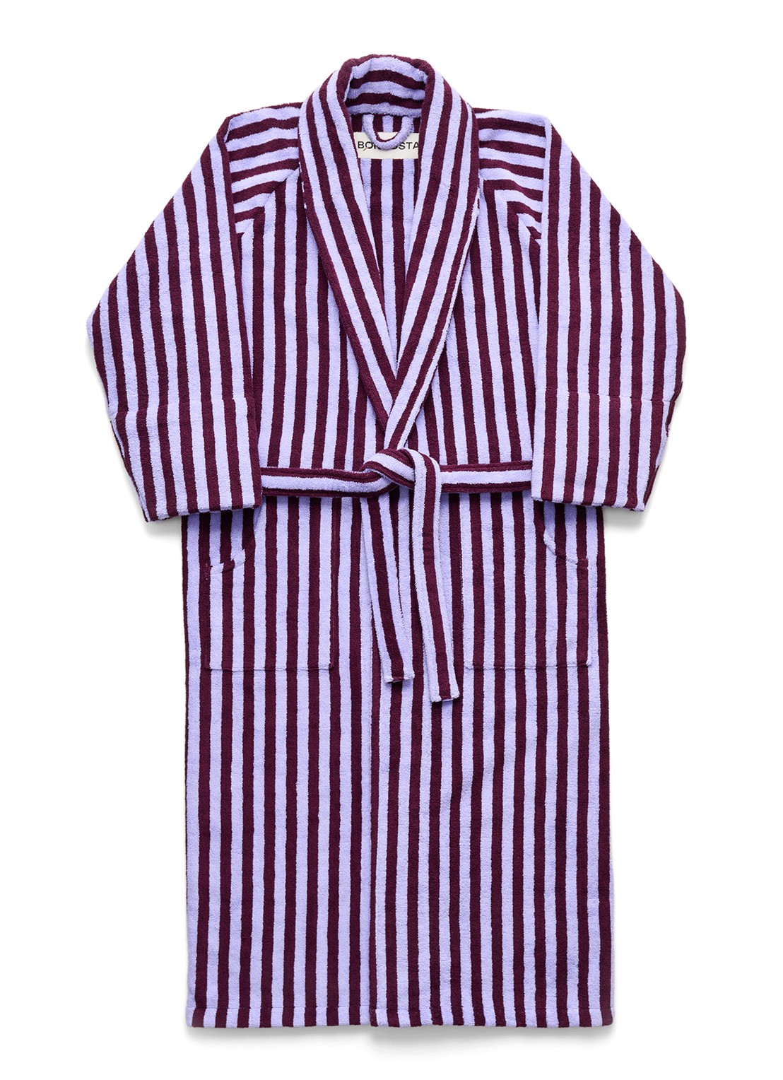 Bongusta Naram badjas met streepprint - voorkant 3 lavendel