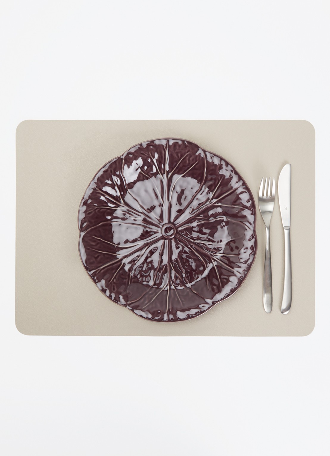 Bordallo Pinheiro Cabbage dinerbord 27 cm - detail 2 aubergine