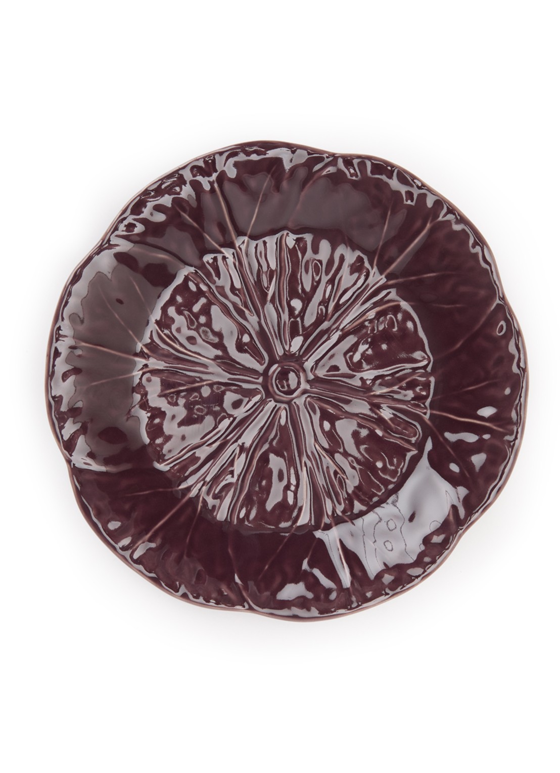 Bordallo Pinheiro Cabbage gebaksbordje 18 cm - voorkant 3 aubergine