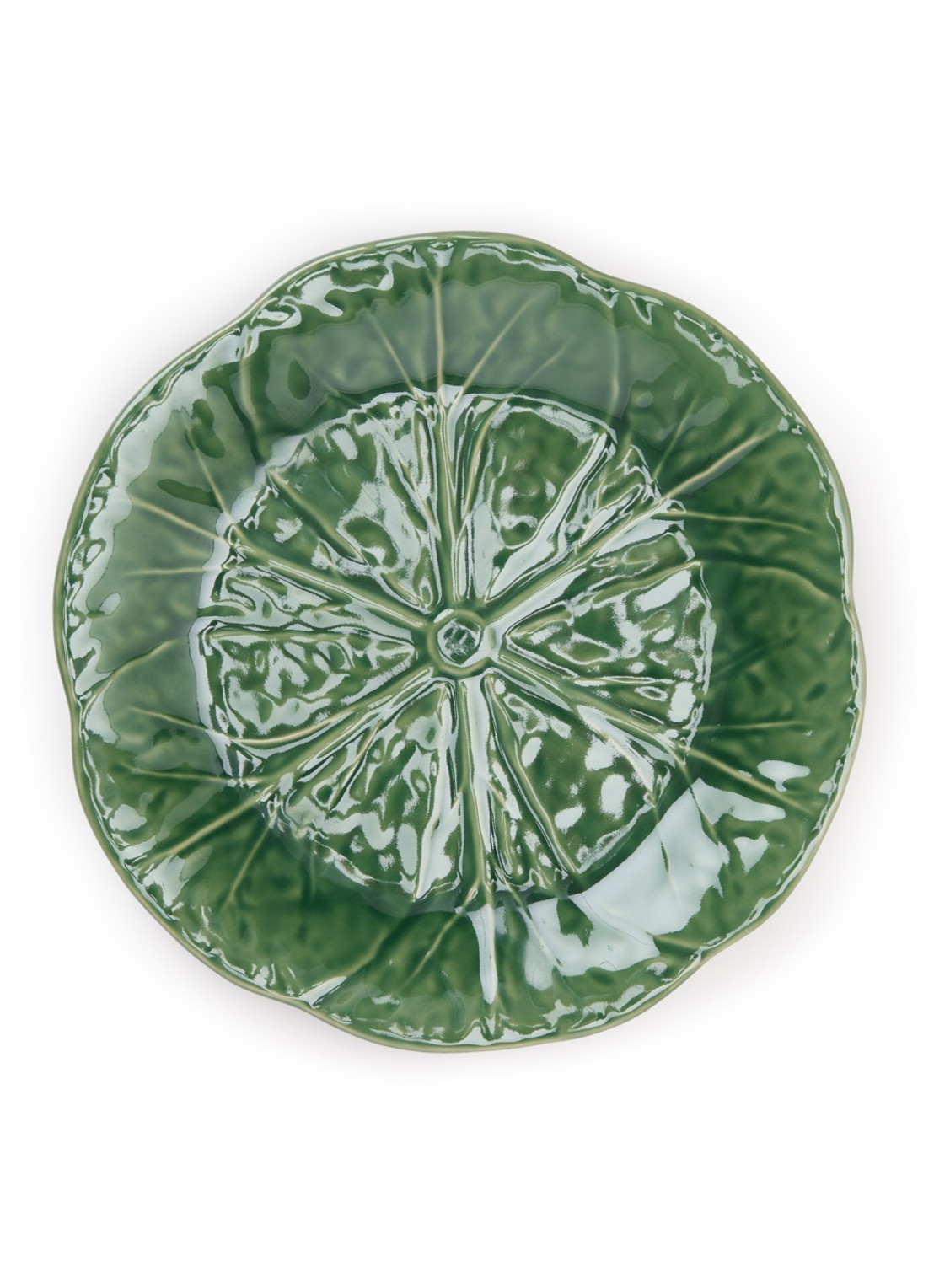 Bordallo Pinheiro Cabbage ontbijtbord 21 cm - voorkant groen