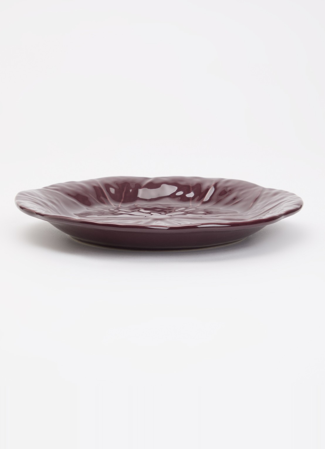 Bordallo Pinheiro Cabbage ontbijtbord 21 cm - voorkant 4 aubergine