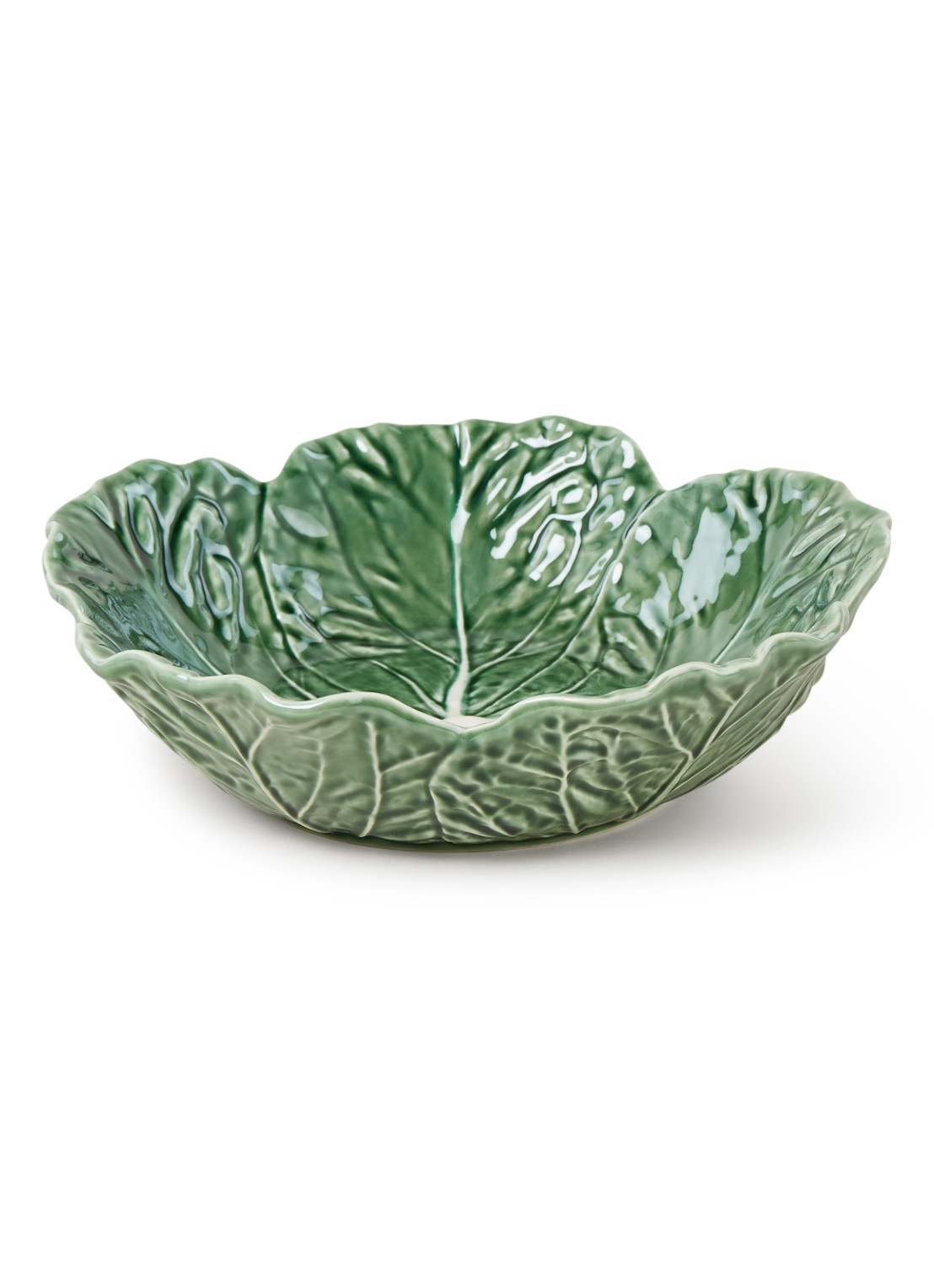 Bordallo Pinheiro Cabbage saladeschaal 29 cm - voorkant 2 groen