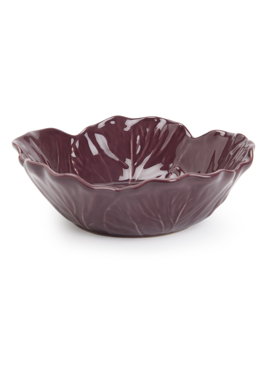 Bordallo Pinheiro Cabbage serveerschaal 14 cm - voorkant aubergine