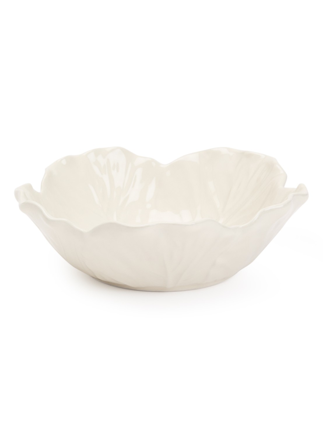 Bordallo Pinheiro Cabbage serveerschaal 14 cm - voorkant gebroken wit
