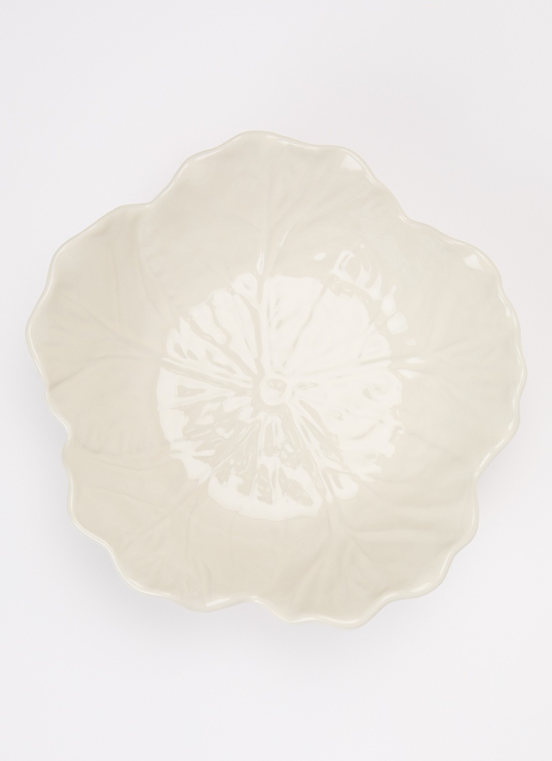Bordallo Pinheiro Cabbage serveerschaal 14 cm - voorkant 2 gebroken wit