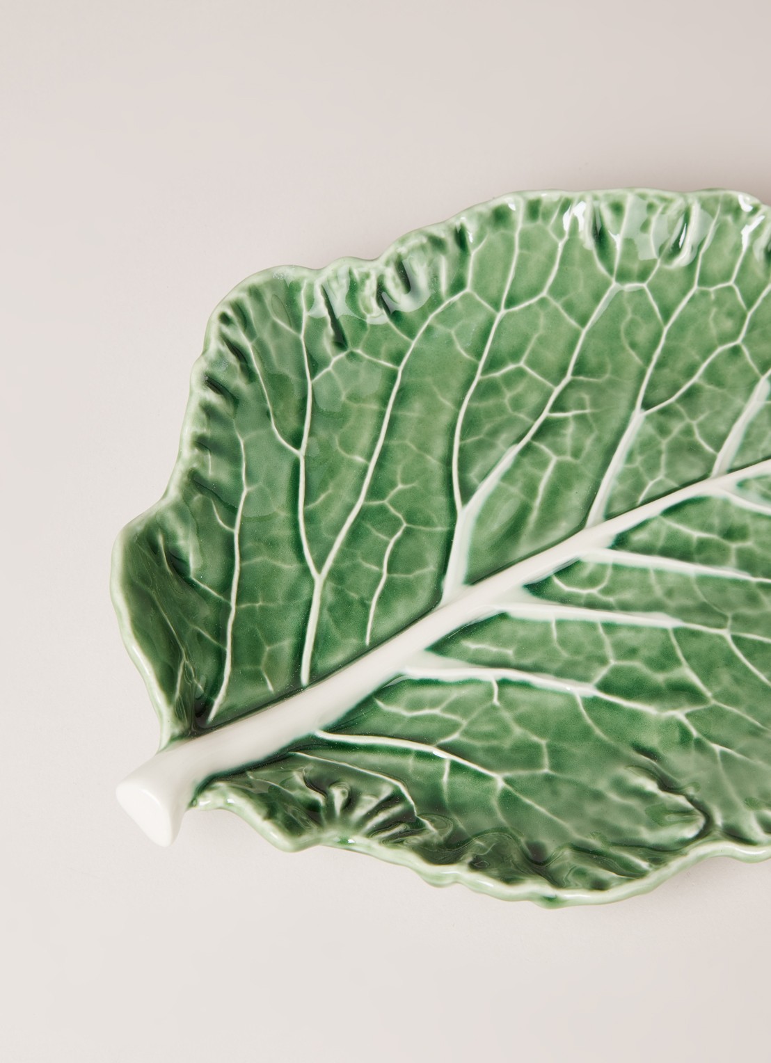 Bordallo Pinheiro Cabbage serveerschaal 28 cm - detail 3 groen