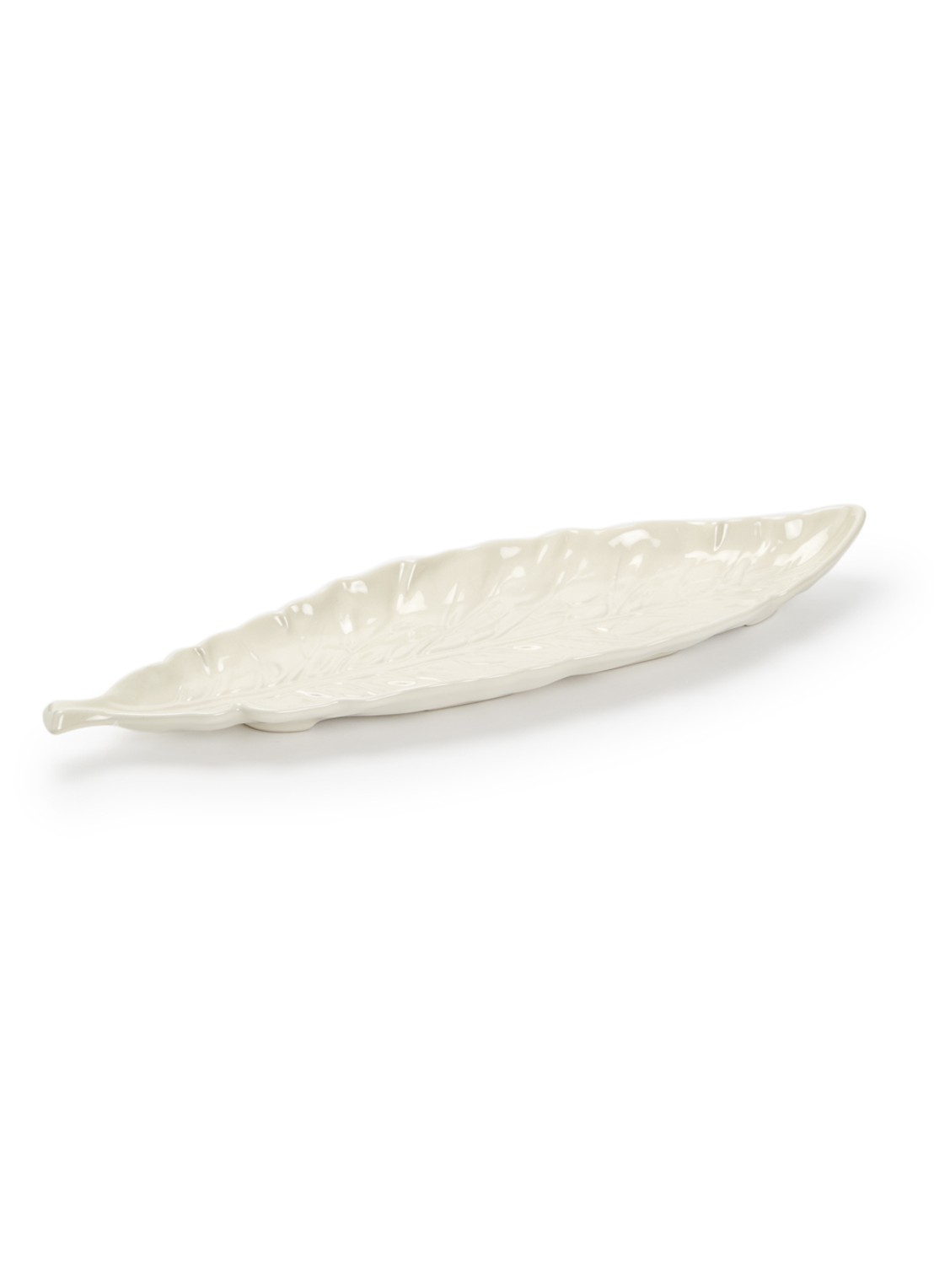 Bordallo Pinheiro Cabbage serveerschaal 40 cm - voorkant gebroken wit