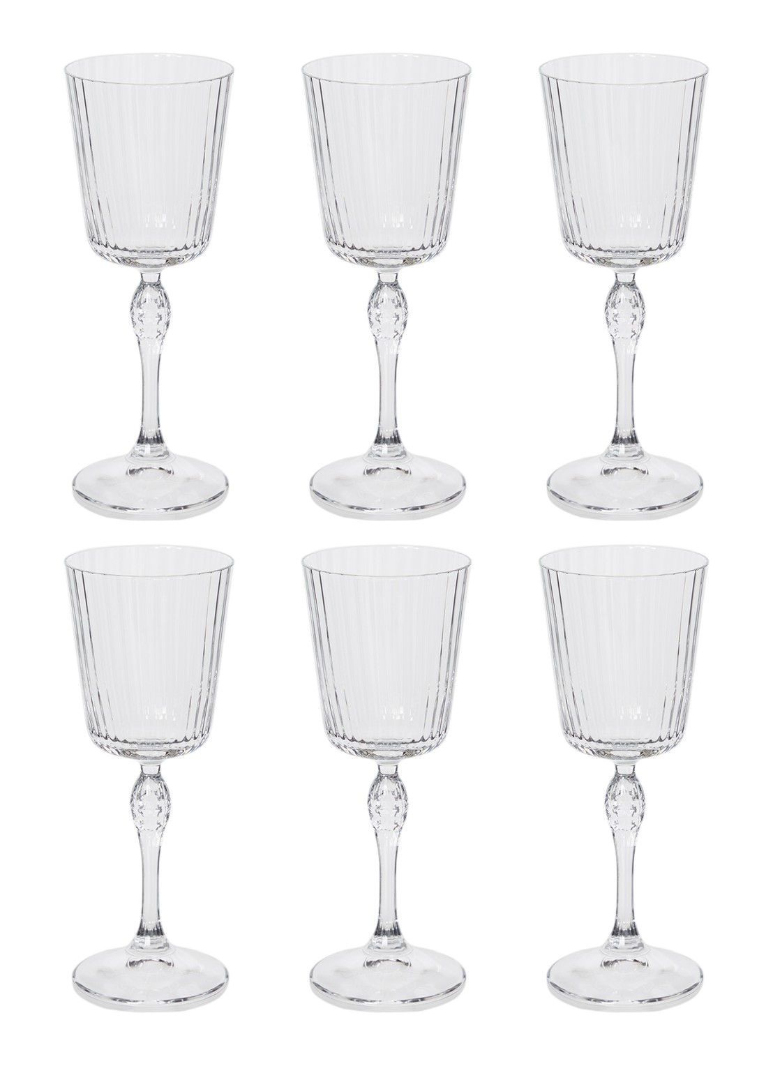Bormioli Rocco America '20s cocktailglas 25 cl set van 6 - voorkant transparant