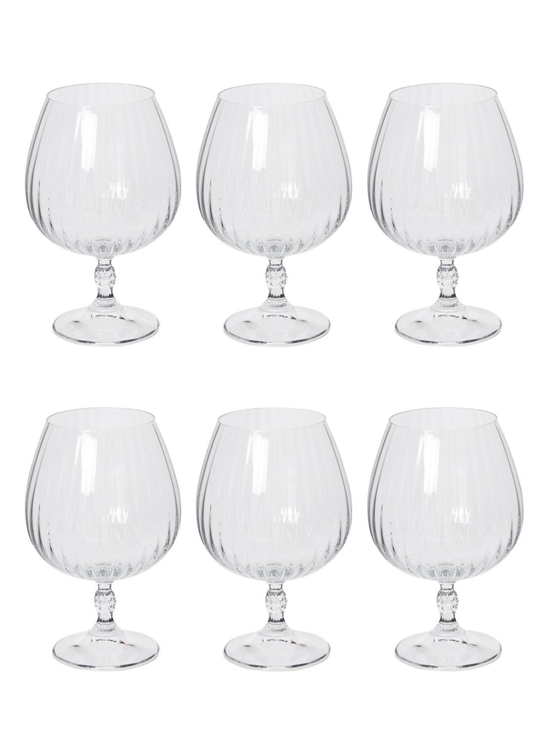 Bormioli Rocco America '20s cognacglas 65 cl set van 6  - voorkant transparant