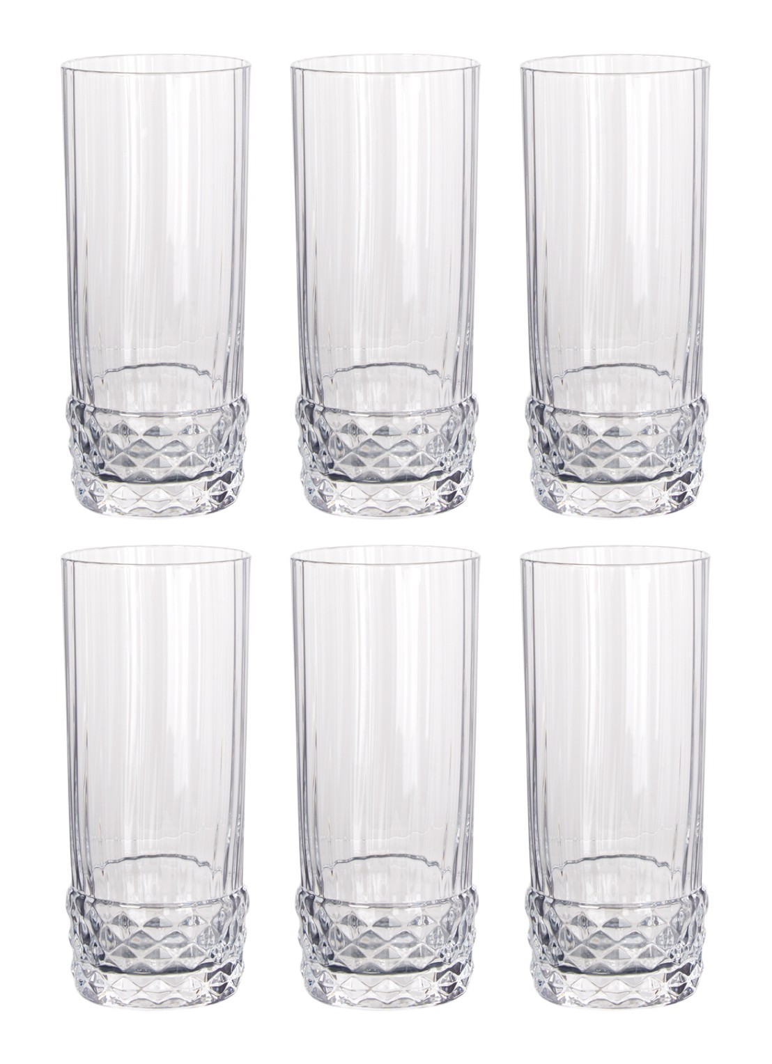 Bormioli Rocco America '20s longdrinkglas 40 cl set van 6 - voorkant transparant