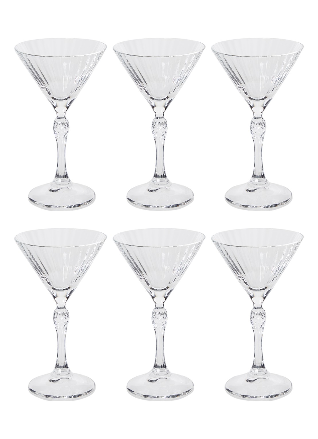 Bormioli Rocco America '20s martiniglas 74,5 cl set van 6 - voorkant transparant
