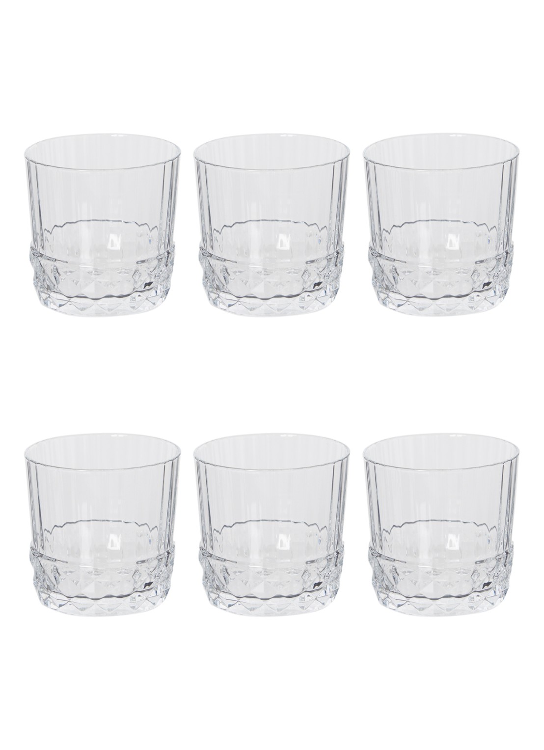 Bormioli Rocco America '20s whiskeyglas 30 cl set van 6  - voorkant transparant