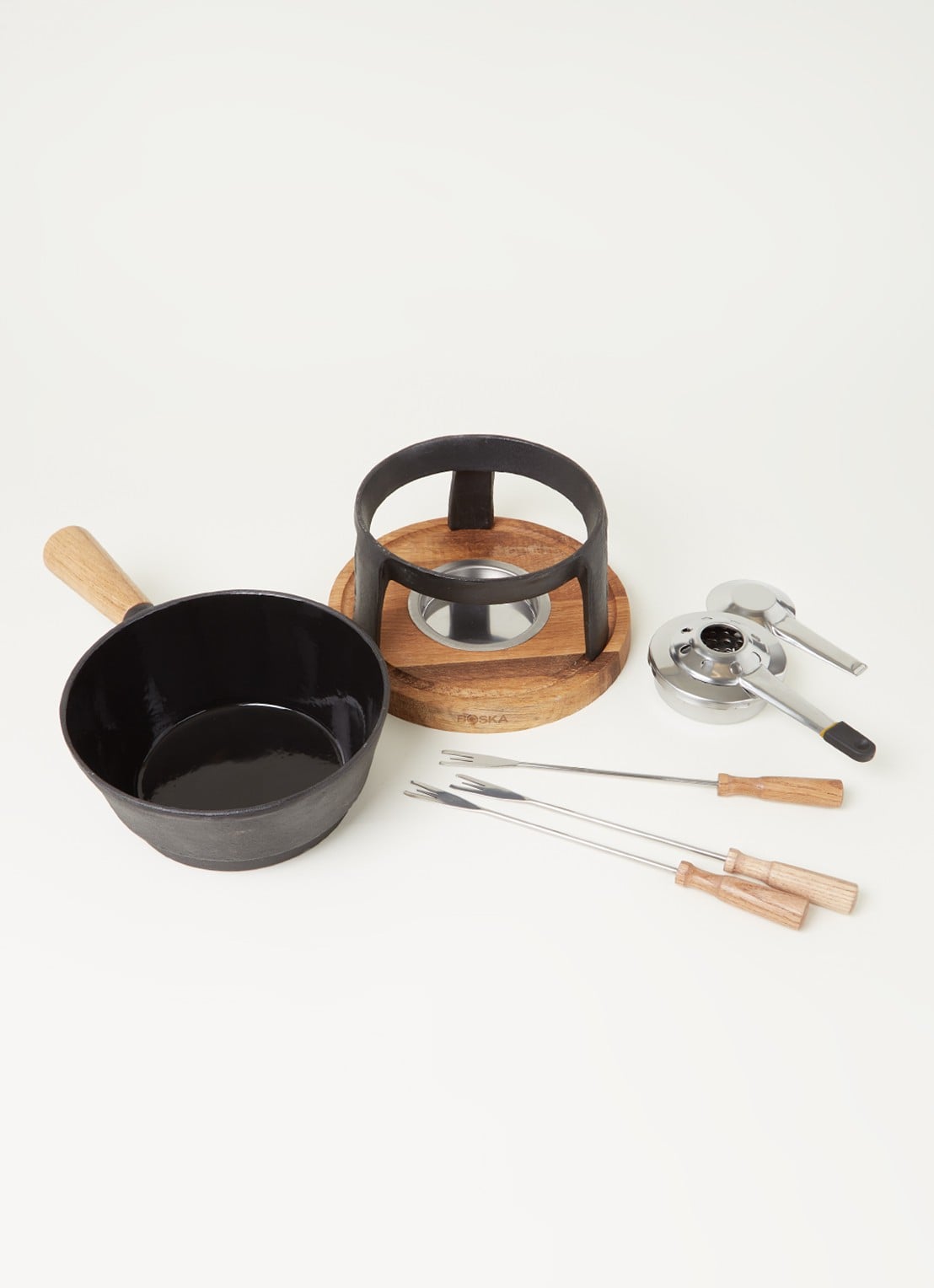 Boska Kaasfondueset Pro L met 6 fondue vorkjes - detail zwart