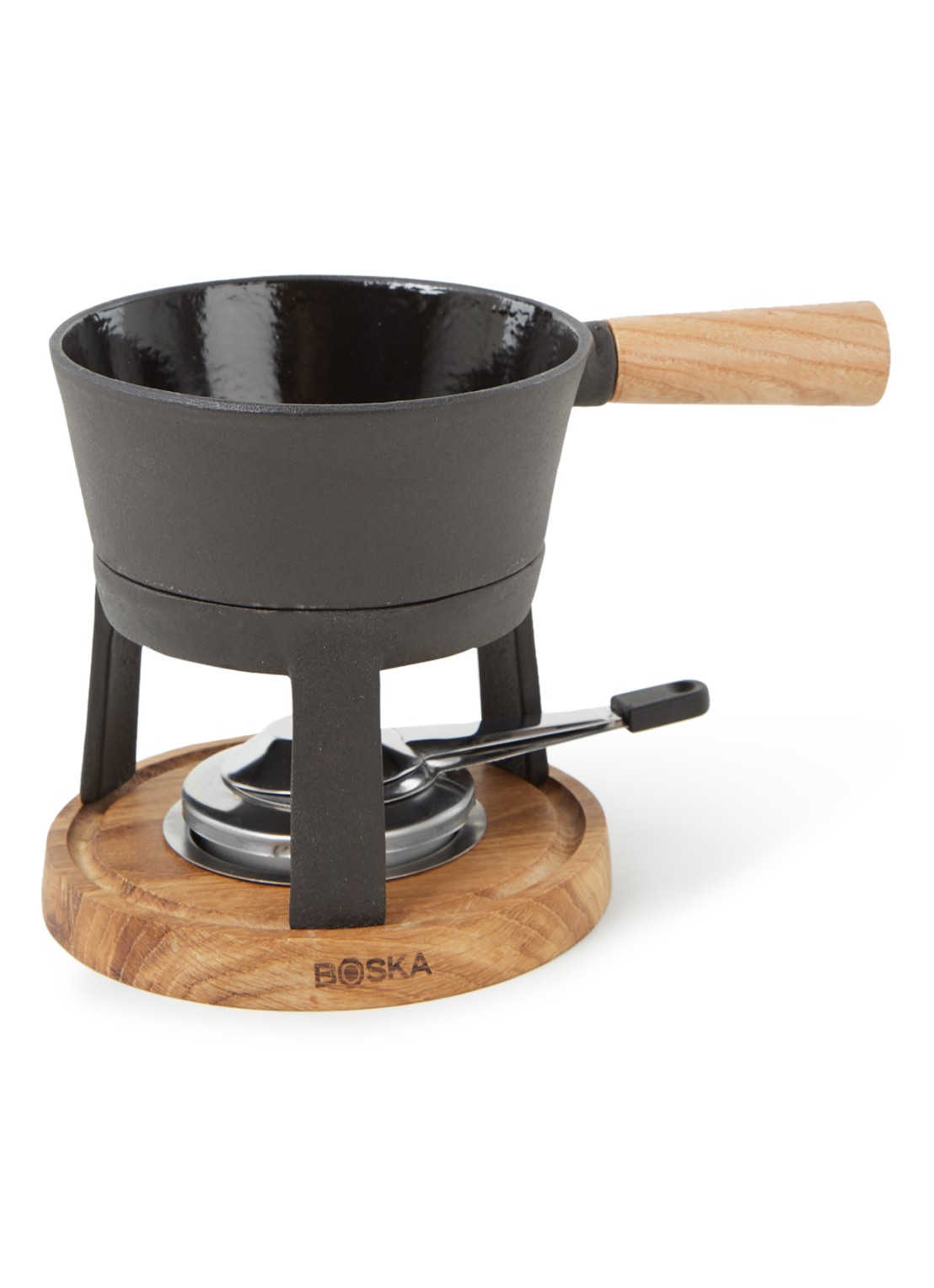 Boska Kaasfondueset Pro M met 4 fondue vorkjes - voorkant zwart