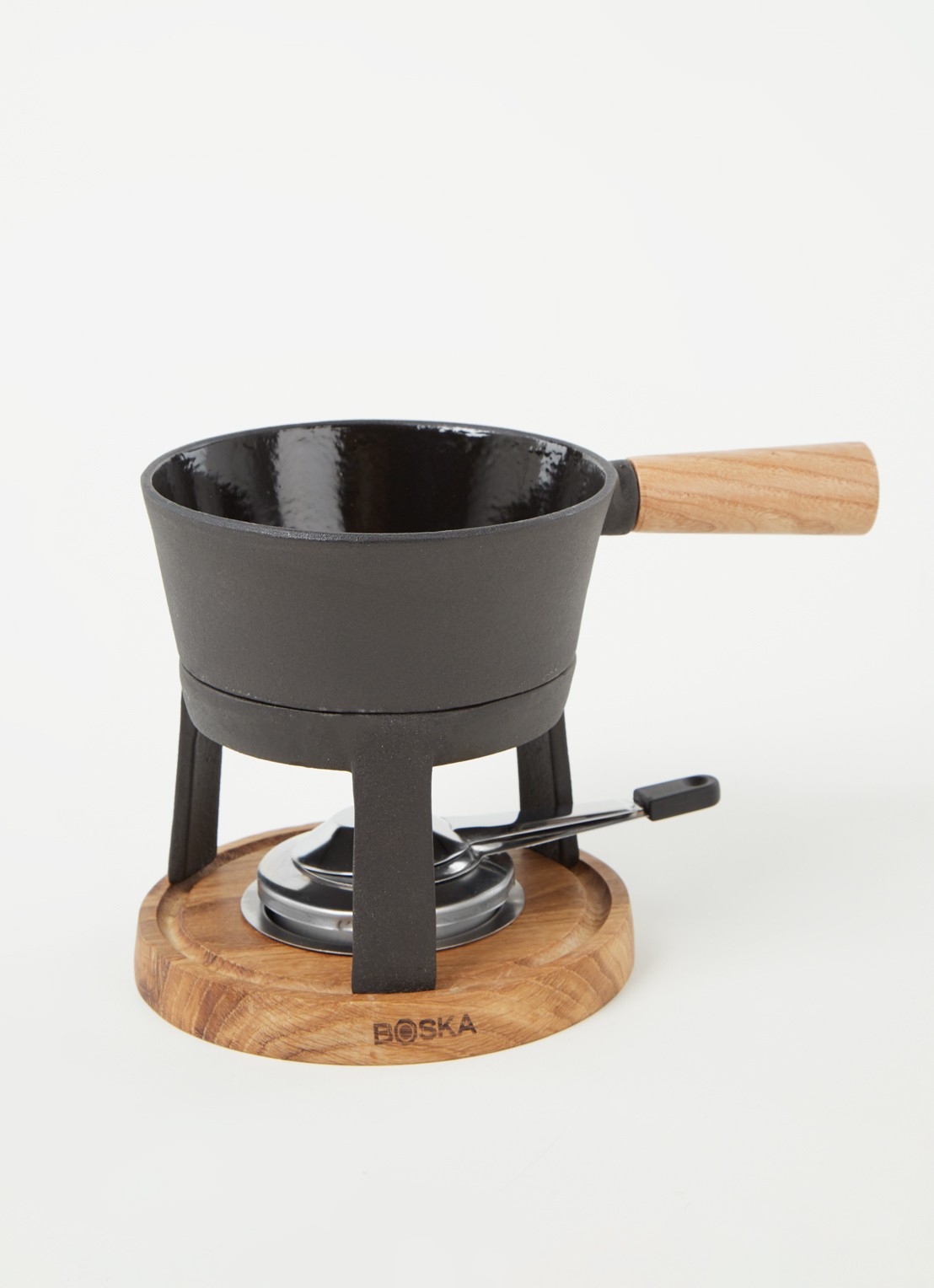 Boska Kaasfondueset Pro M met 4 fondue vorkjes - voorkant 2 zwart