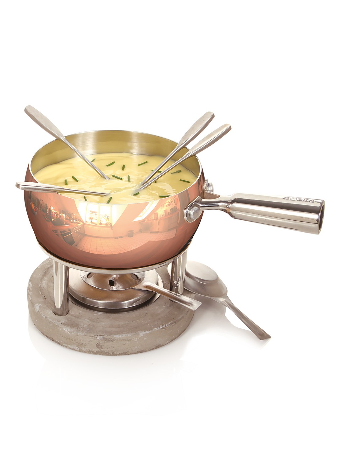 Boska Life fondueset Ø20 cm - voorkant 2 koper