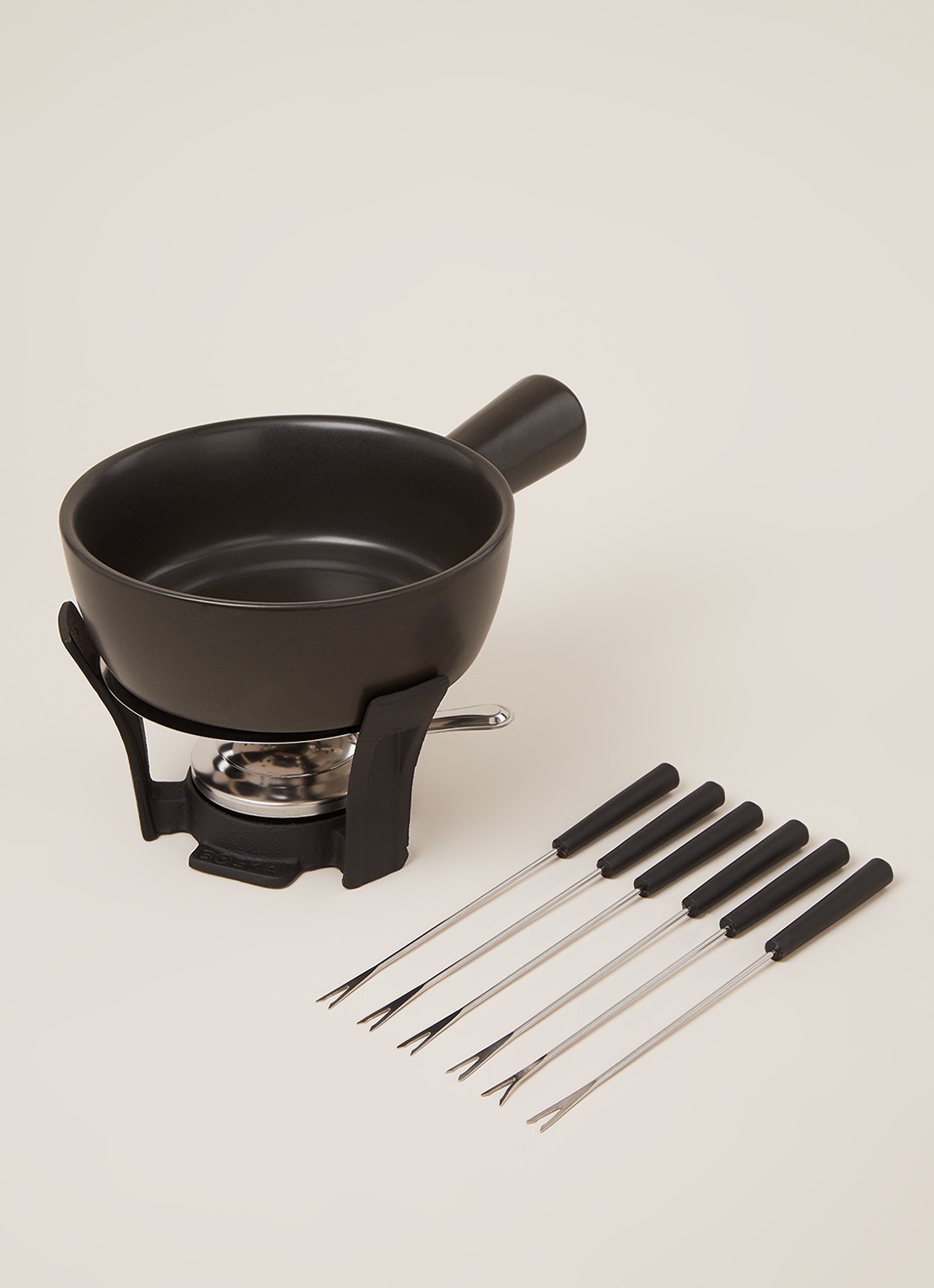 Boska Nero fondueset 1,3 liter - voorkant 2 zwart
