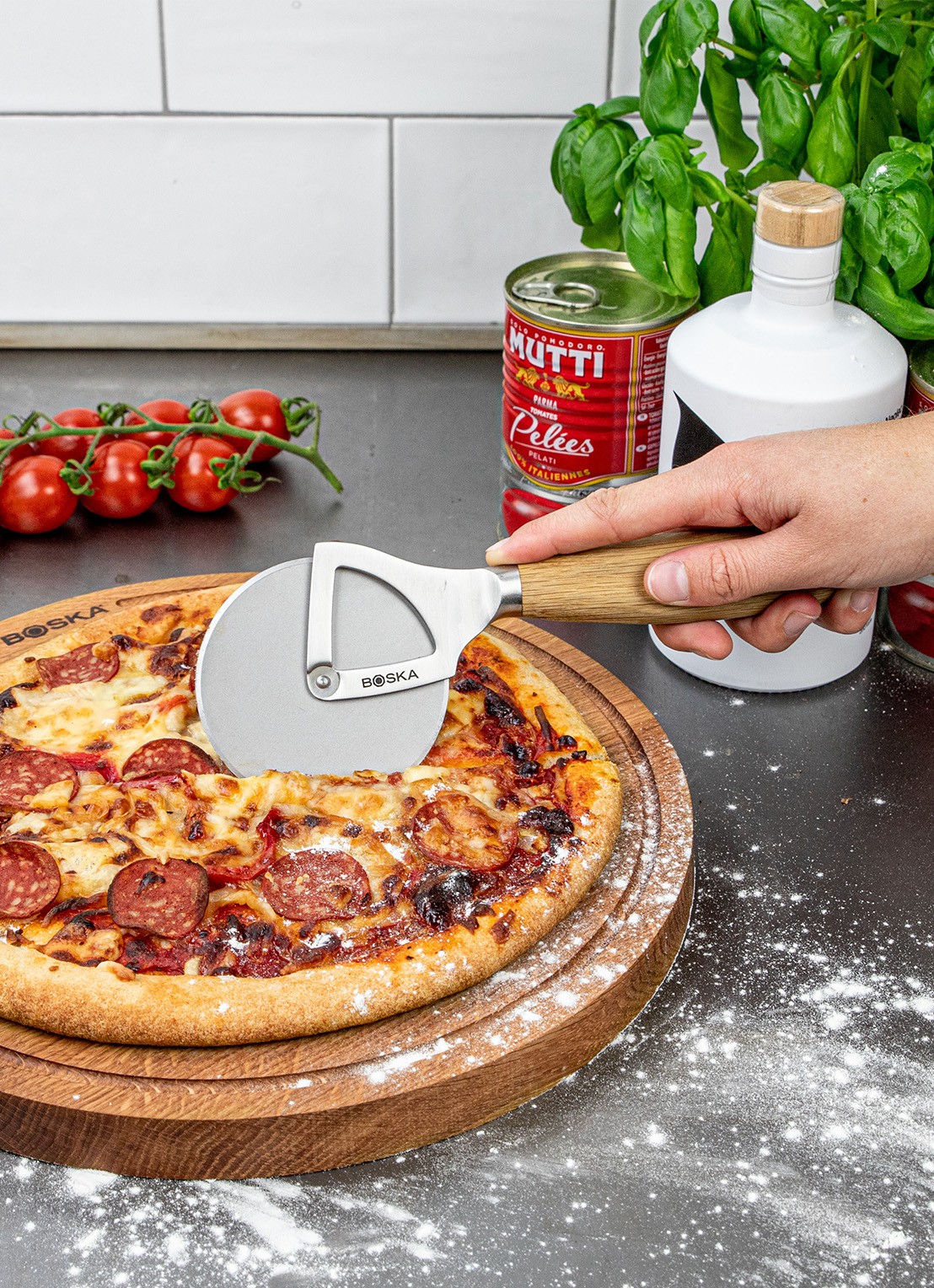 Boska Pizzames 21,5 cm - voorkant 2 zilver