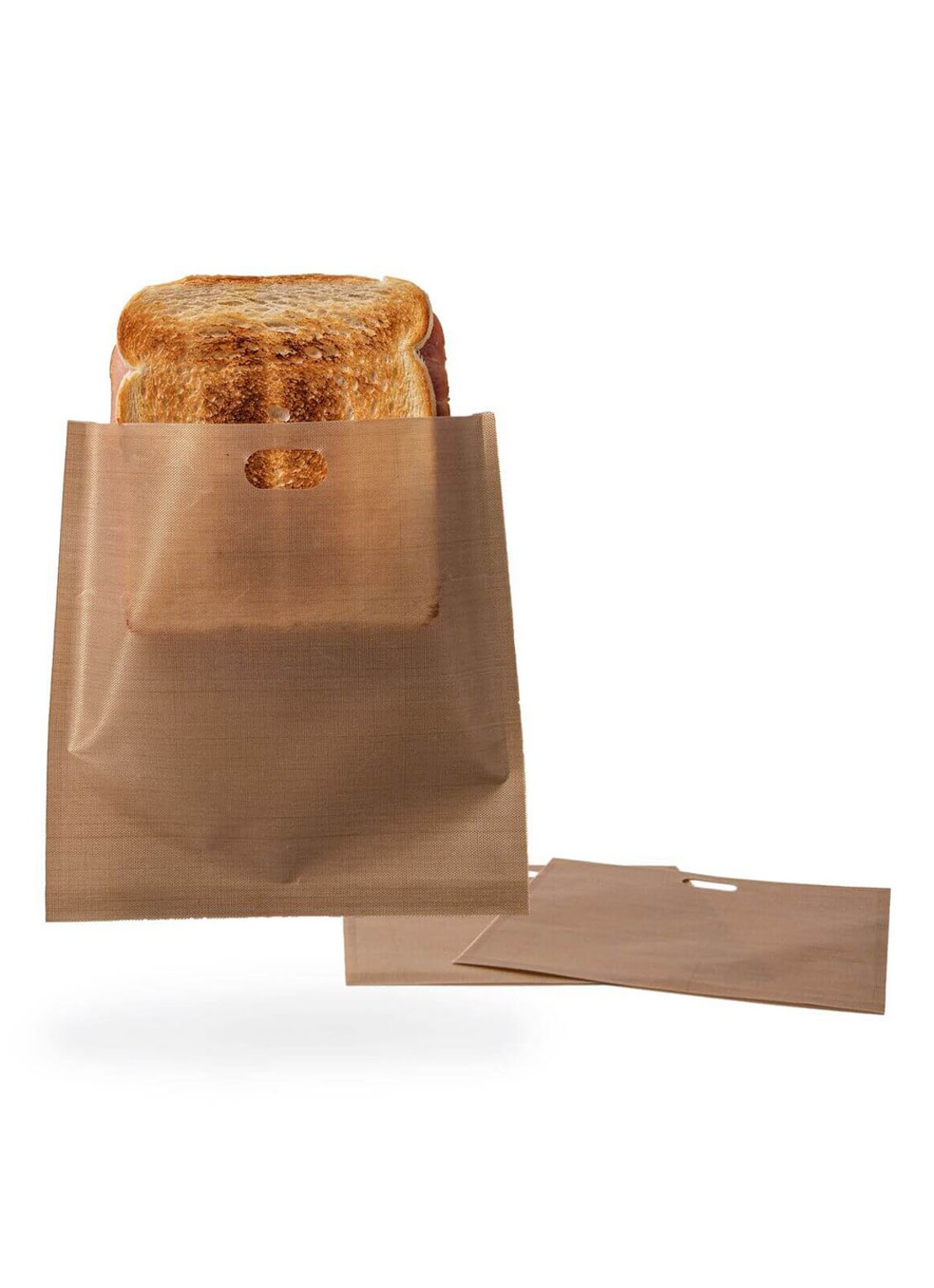Boska Toastabags broodroosterzakjes set van 3 - voorkant 2 lichtbruin
