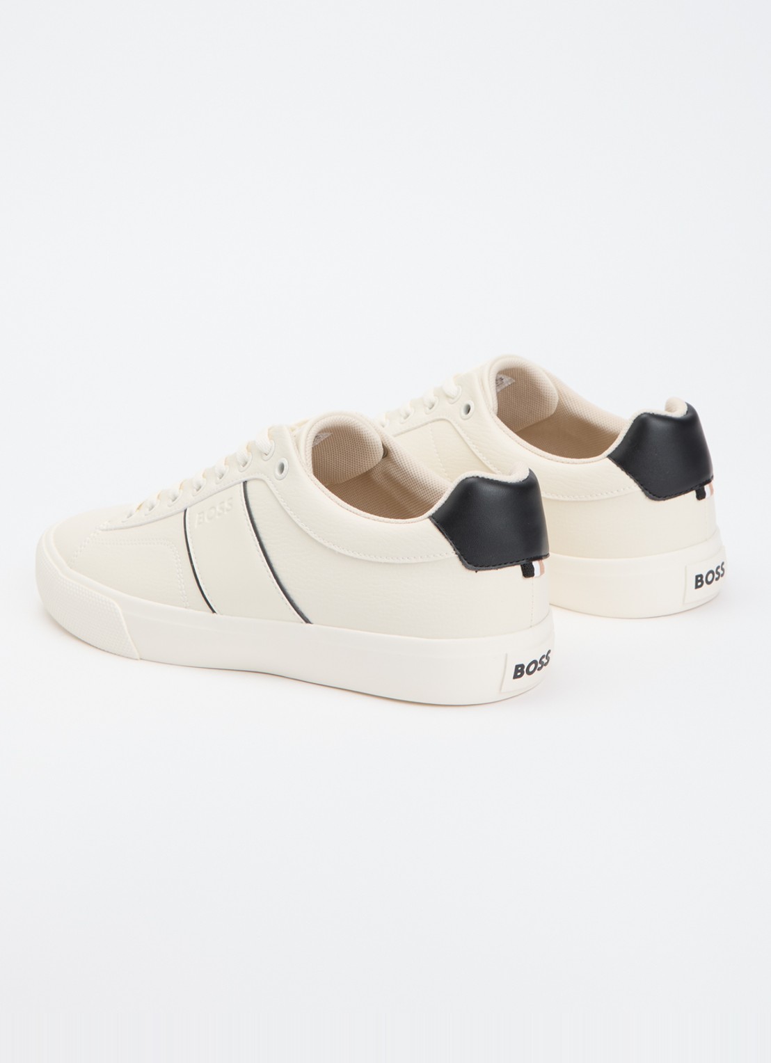 BOSS Aiden sneaker met logo - achterkant 5 gebroken wit