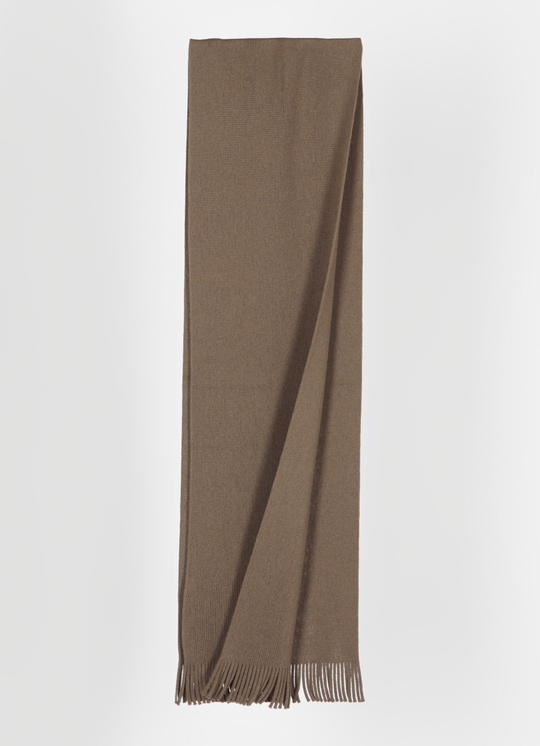 BOSS Albas fijngebreide sjaal van wol 190 x 25 cm - detail khaki