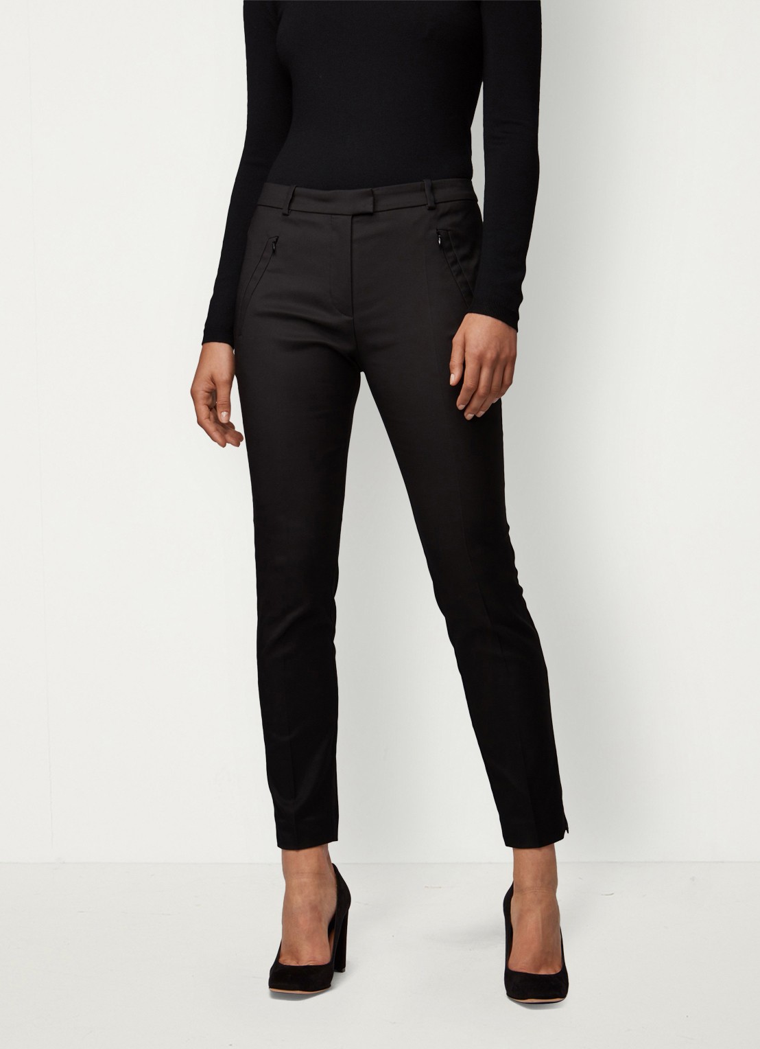 BOSS Anaita5 tailored tech pantalon - detail 3 zwart